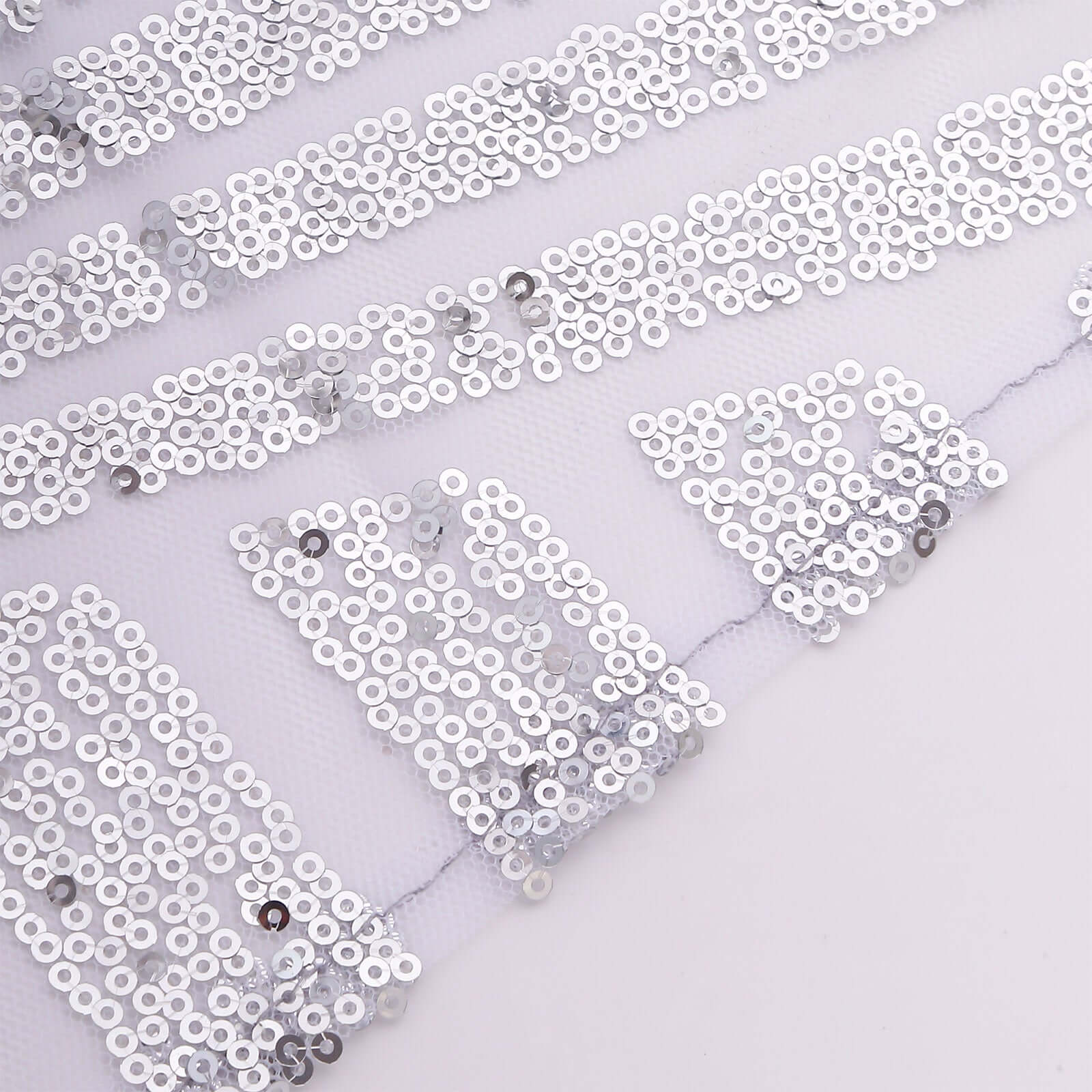 Sequin Napkins 20"x20" Silver - Diamond Pattern Reusable Dinner Napkins - Image 3