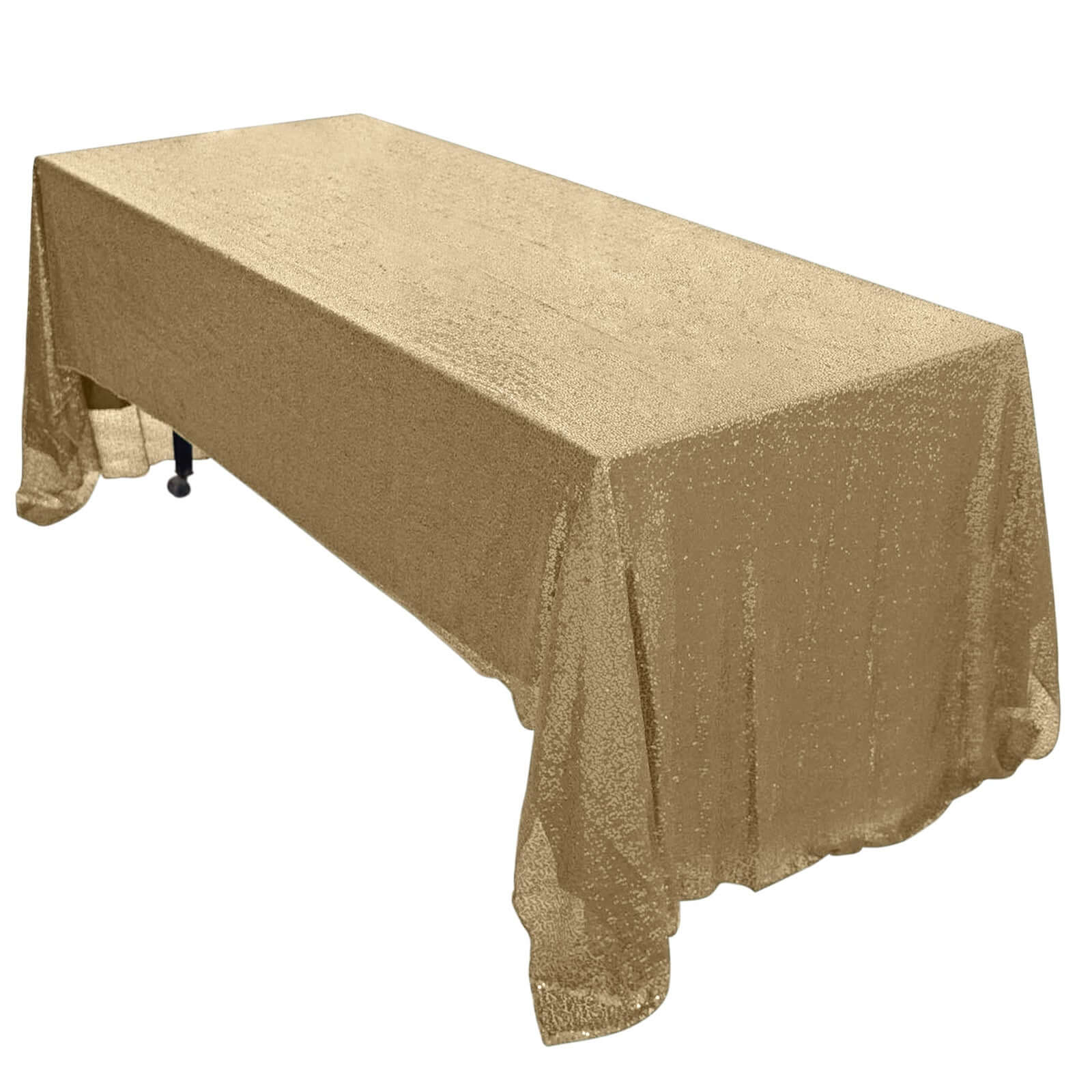 Sequin Rectangle Tablecloth 60"x126" Champagne - Shimmering Table Cover - Image 6