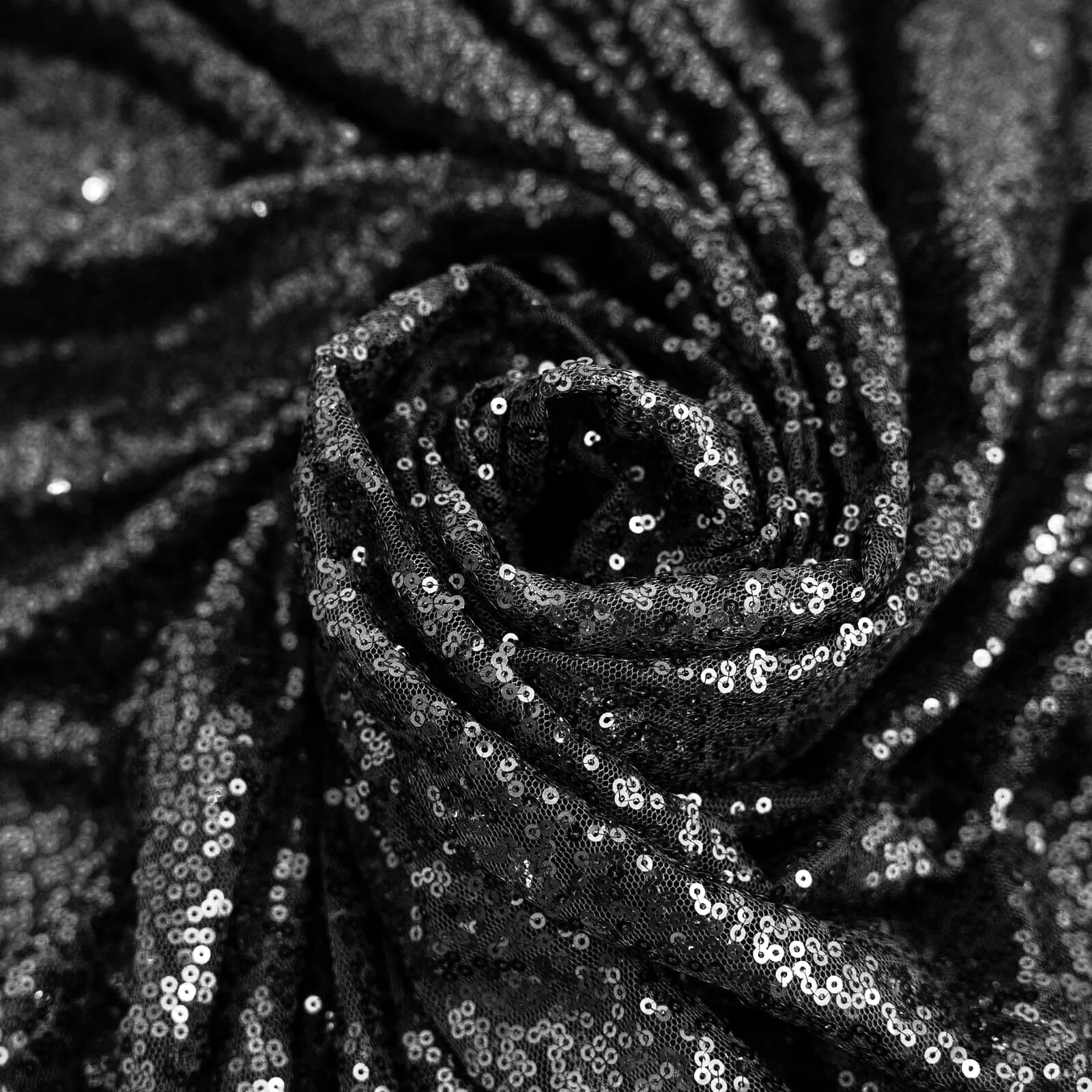 Sequin Rectangle Tablecloth 90"x132" Black with Seamless Glittering Finish - Classy Decor for Formal Events - Image 8
