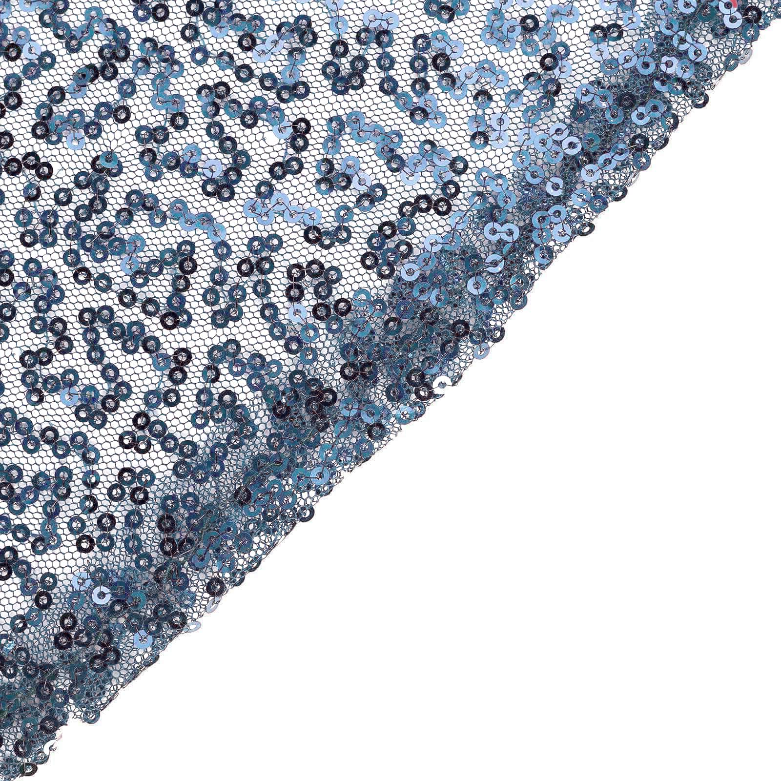 Sequin Rectangle Tablecloth 90"x132" Dusty Blue - Seamless Glittering Finish Table Cover - Image 13