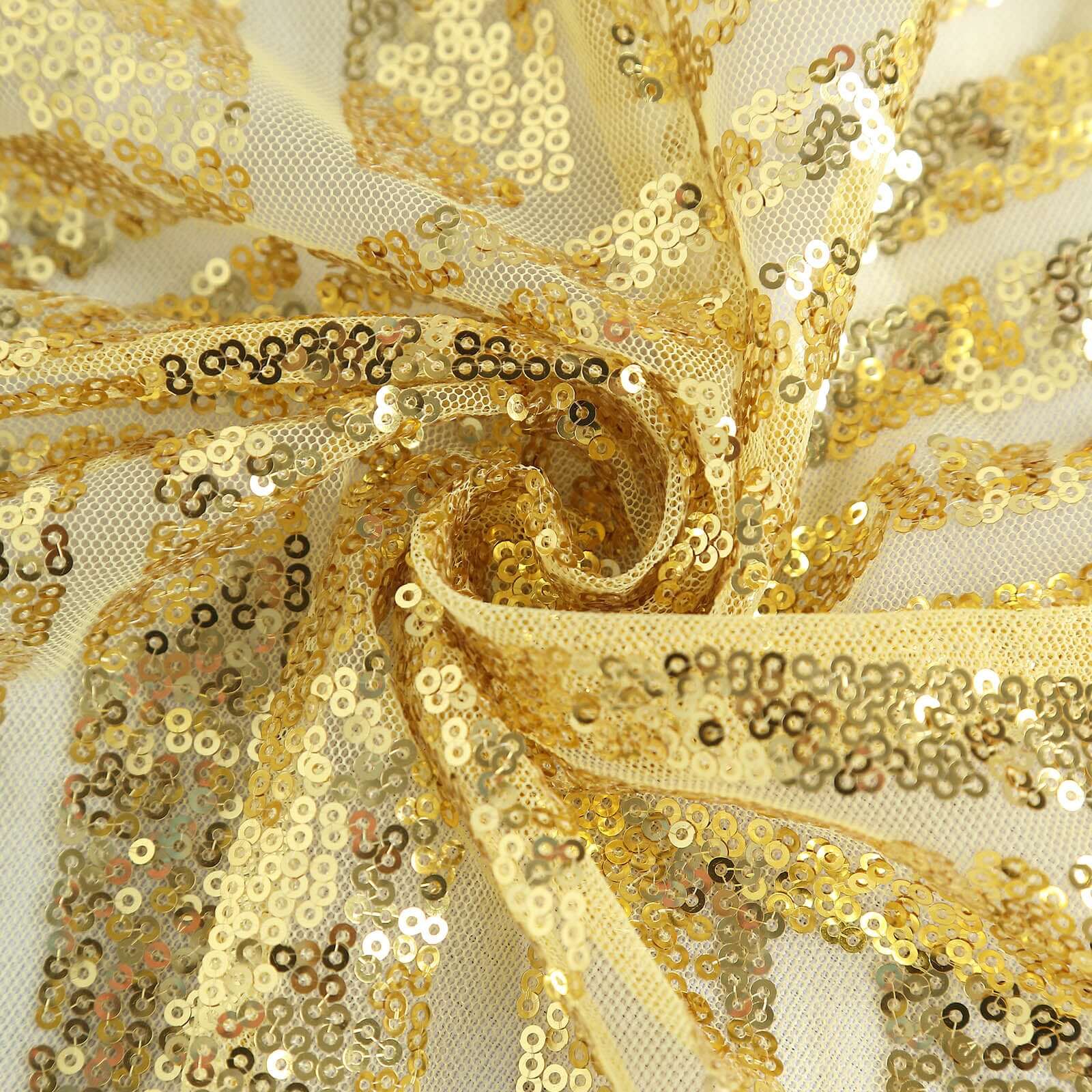 Sequin Rectangle Tablecloth 90"x132" Gold with Diamond Pattern Design - Seamless Shimmering Decor for Special Occasions - Image 8