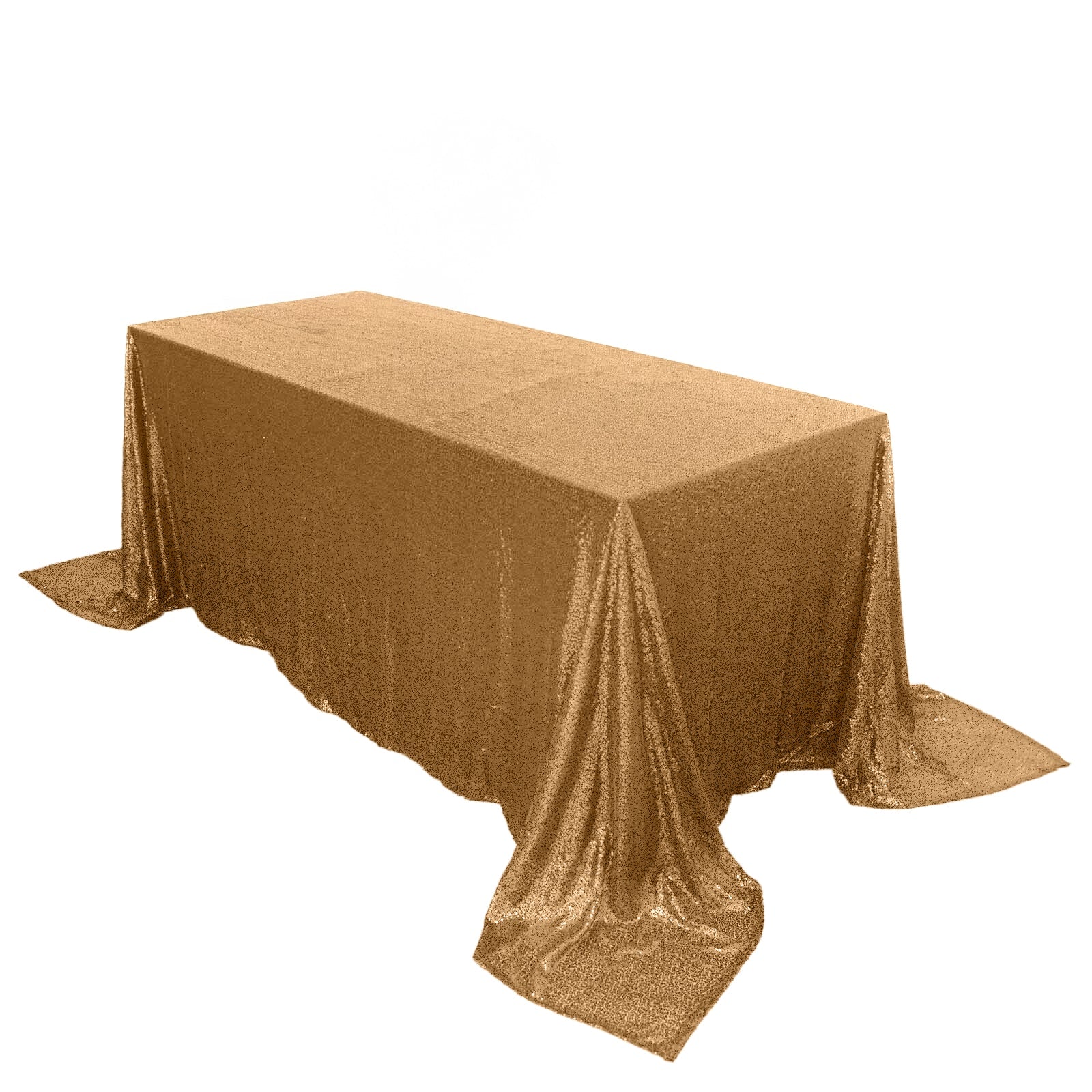 Sequin Rectangle Tablecloth 90"x132" Gold with Seamless Glittering Finish - Classy Decor for Formal Events - Image 6