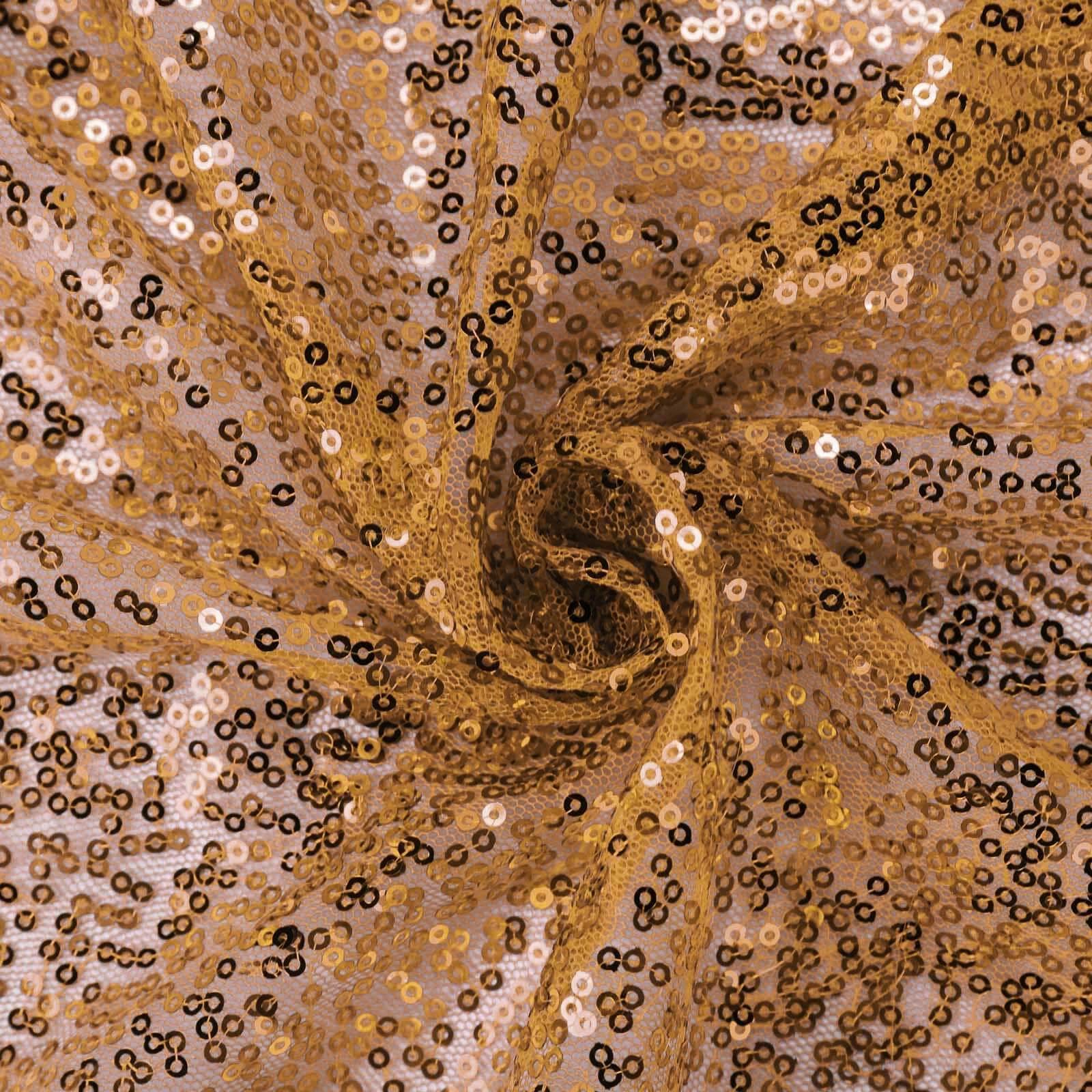 Sequin Rectangle Tablecloth 90"x132" Gold with Seamless Glittering Finish - Classy Decor for Formal Events - Image 8