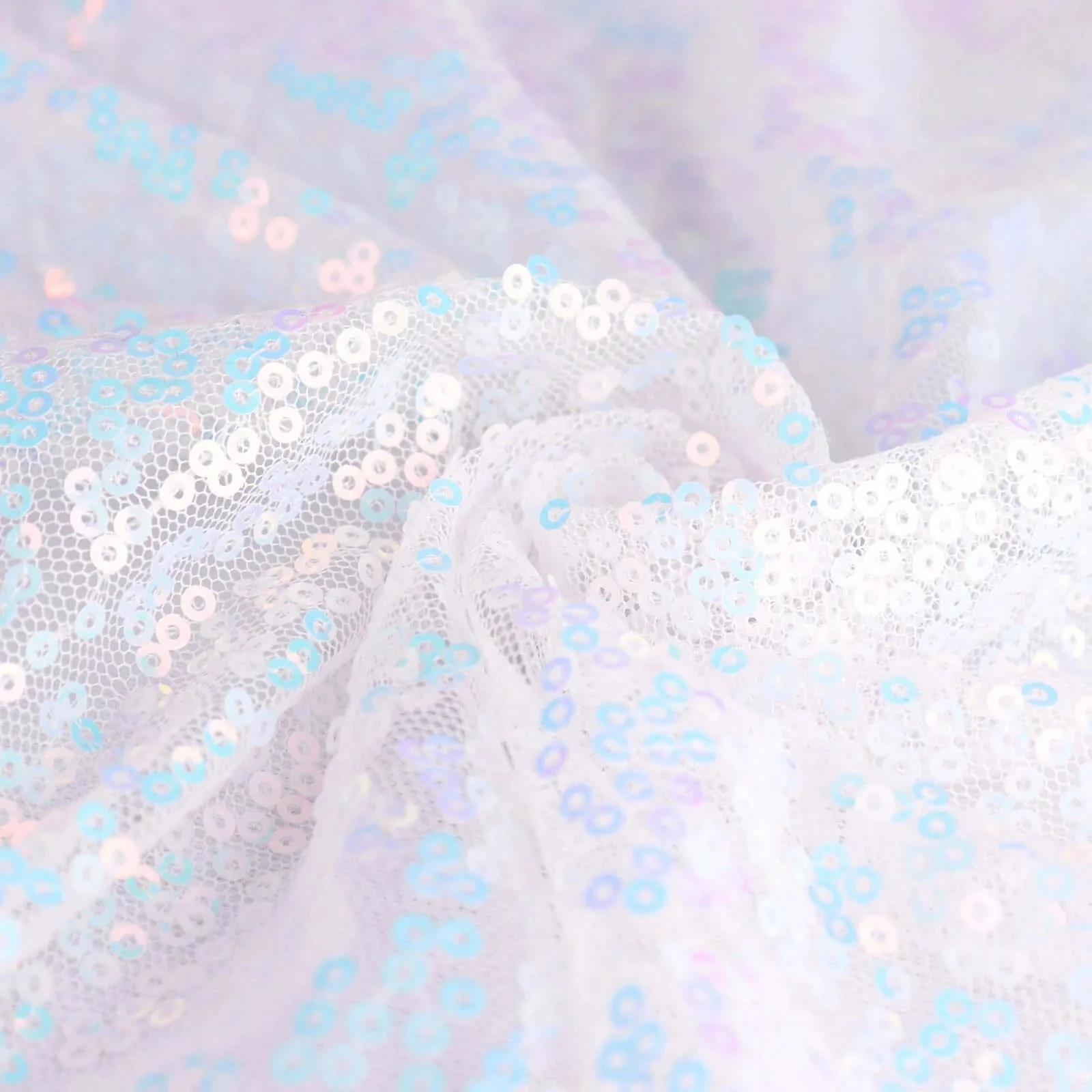 Sequin Rectangle Tablecloth 90"x132" Iridescent Blue - Seamless Glittering Finish Table Cover - Image 10