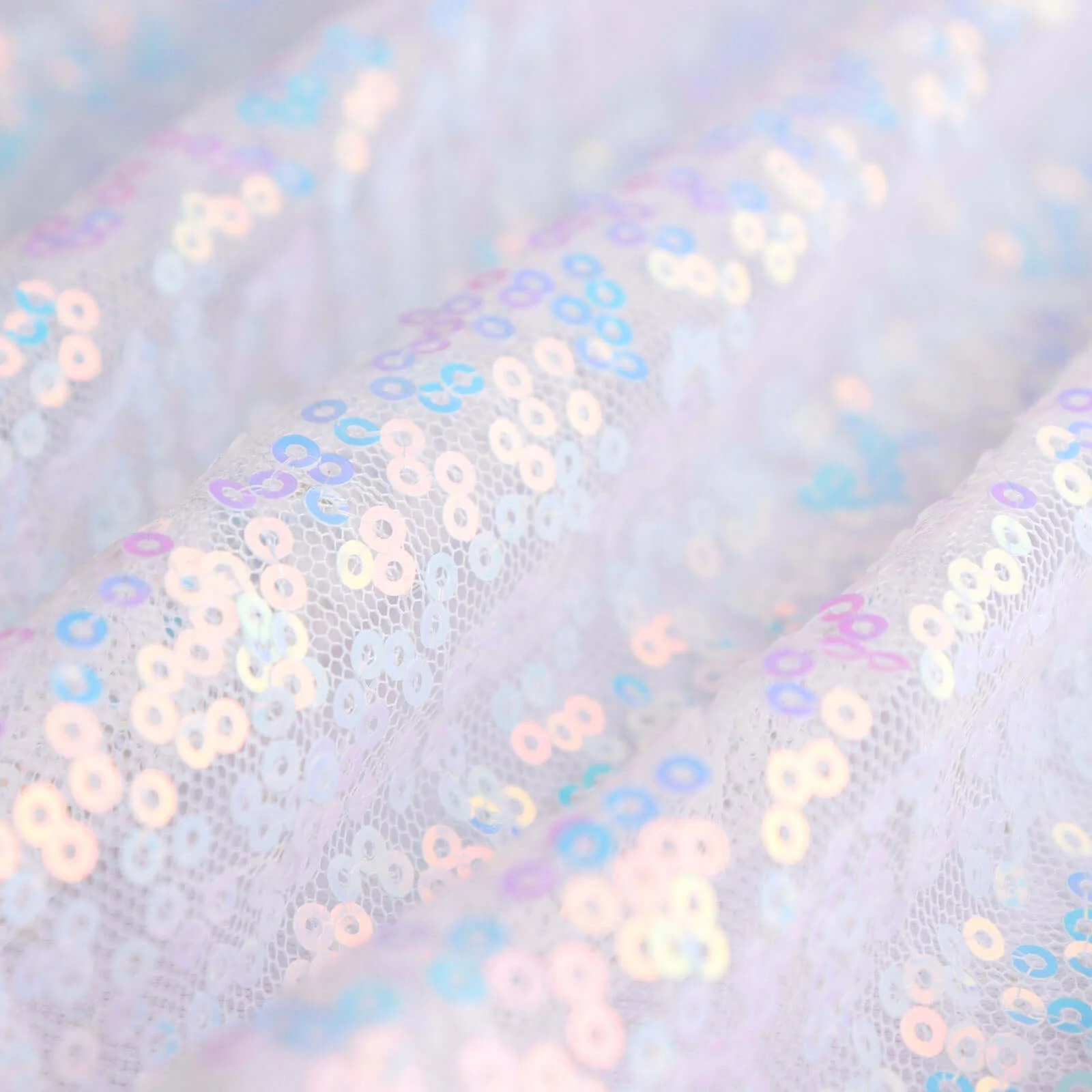 Sequin Rectangle Tablecloth 90"x132" Iridescent Blue - Seamless Glittering Finish Table Cover - Image 8