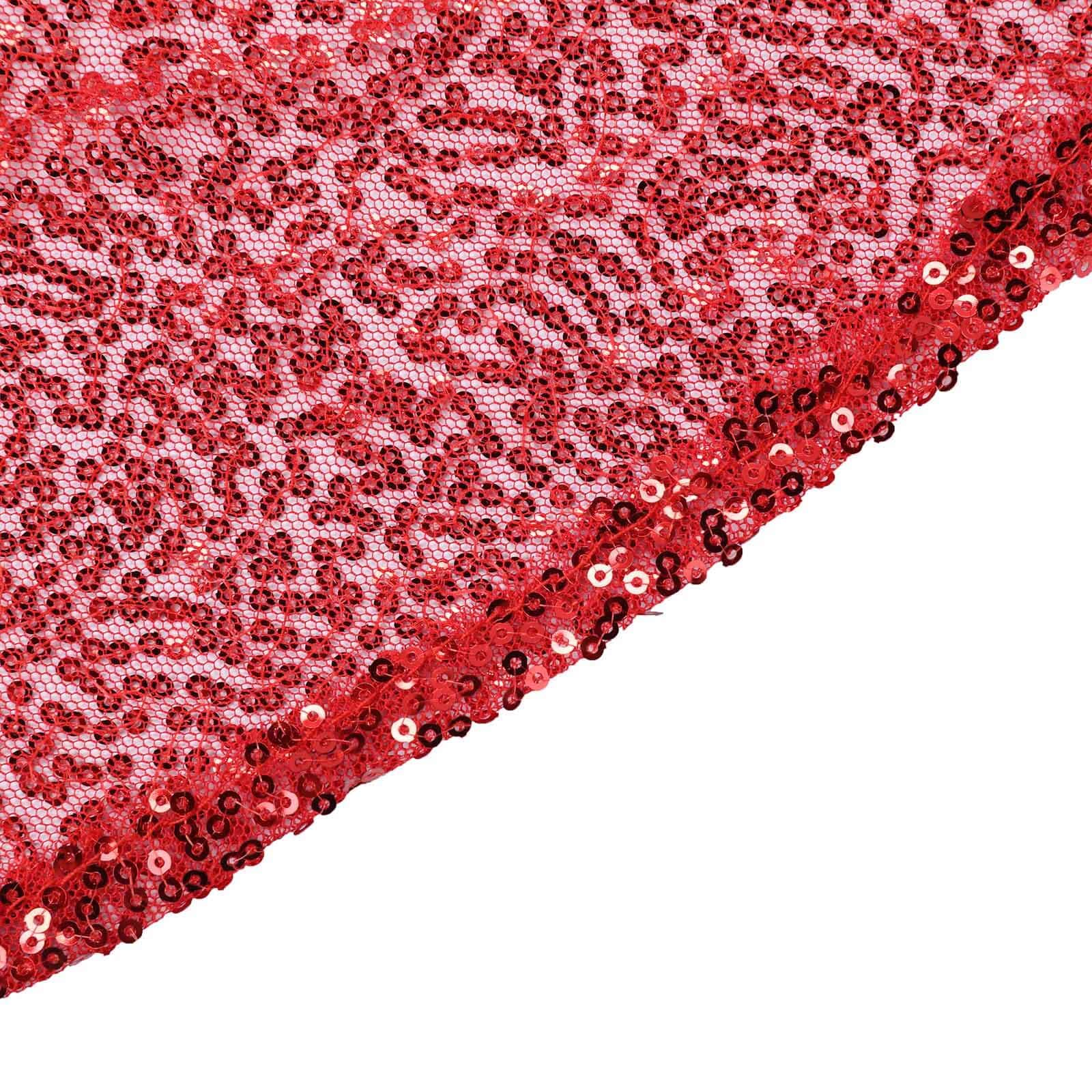 Sequin Rectangle Tablecloth 90"x132" Red - Seamless Glittering Finish Table Cover - Image 7