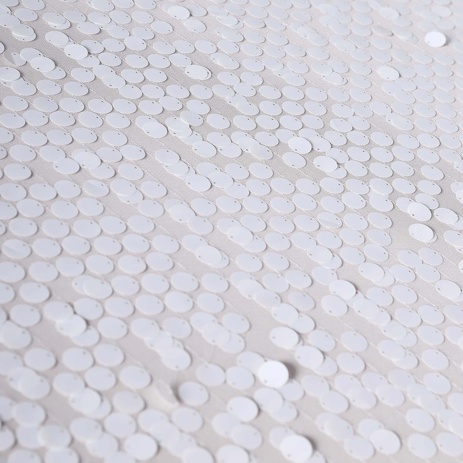 Sequin Rectangle Tablecloth 90"x132" White with Big Payette Design - Seamless Glittering Decor for Weddings - Image 8
