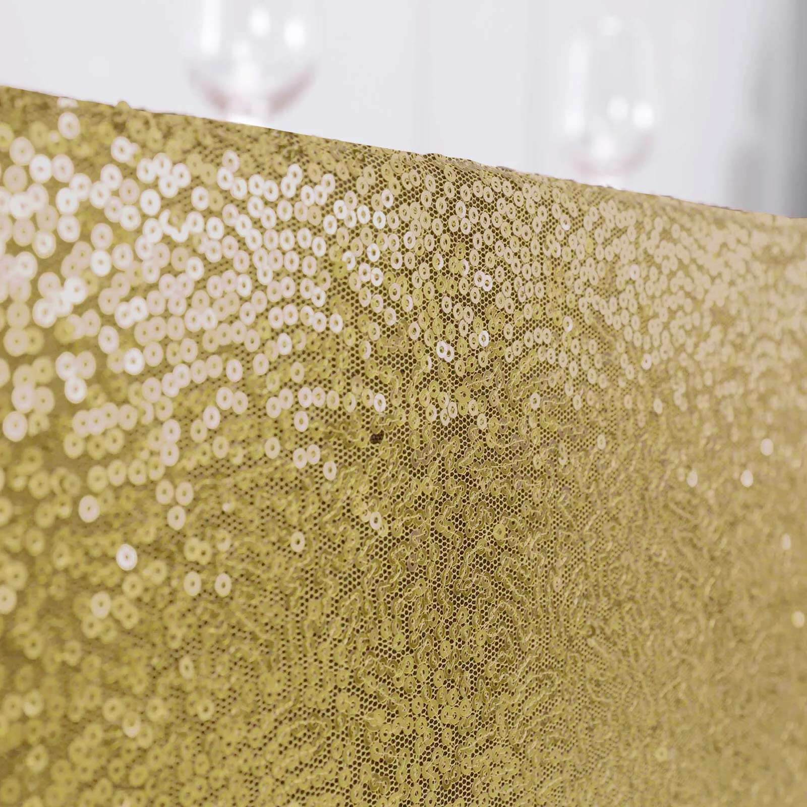 Sequin Rectangle Tablecloth 90"x156" Champagne - Seamless Shimmering Finish Table Cover - Image 6