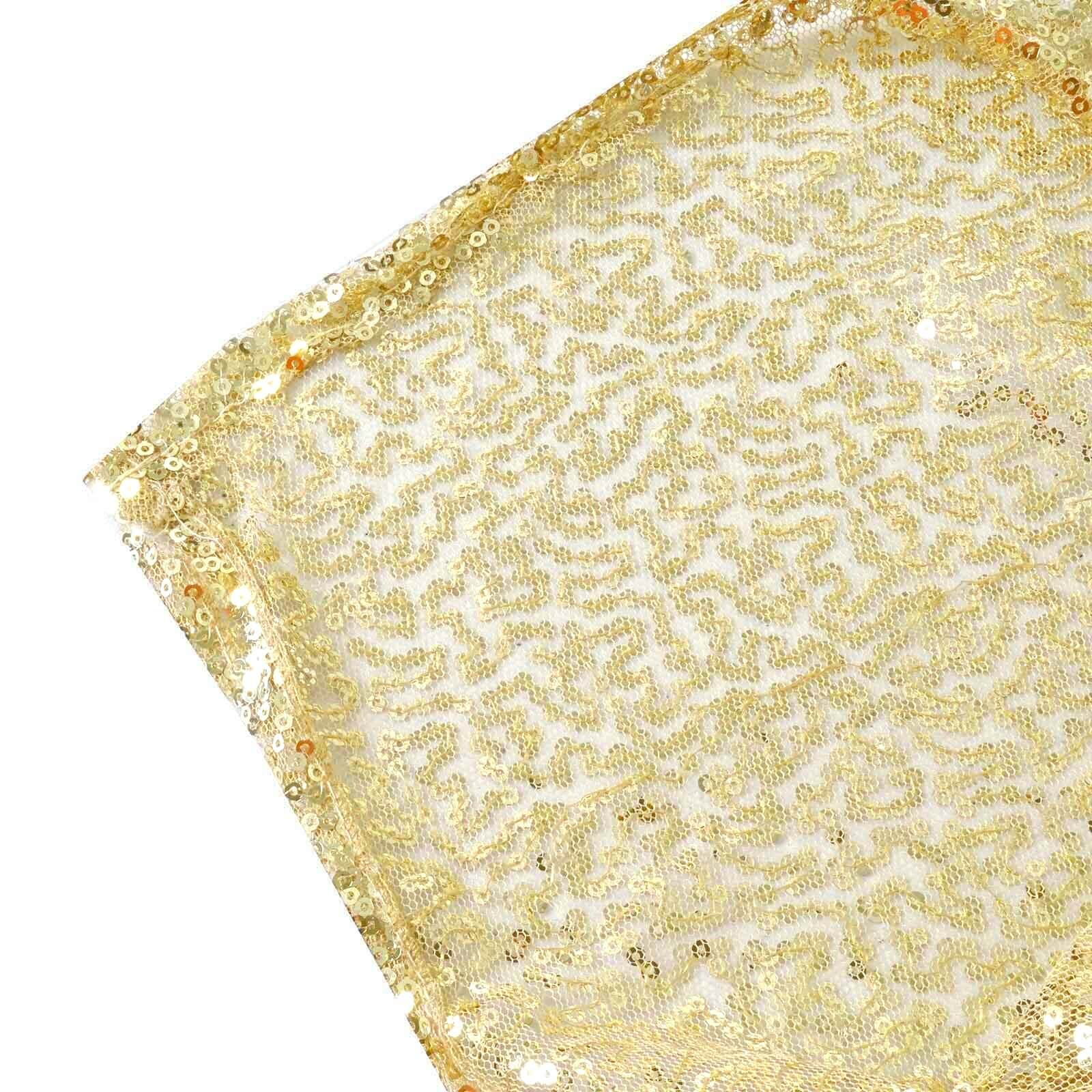 Sequin Rectangle Tablecloth 90"x156" Champagne - Seamless Shimmering Finish Table Cover - Image 7