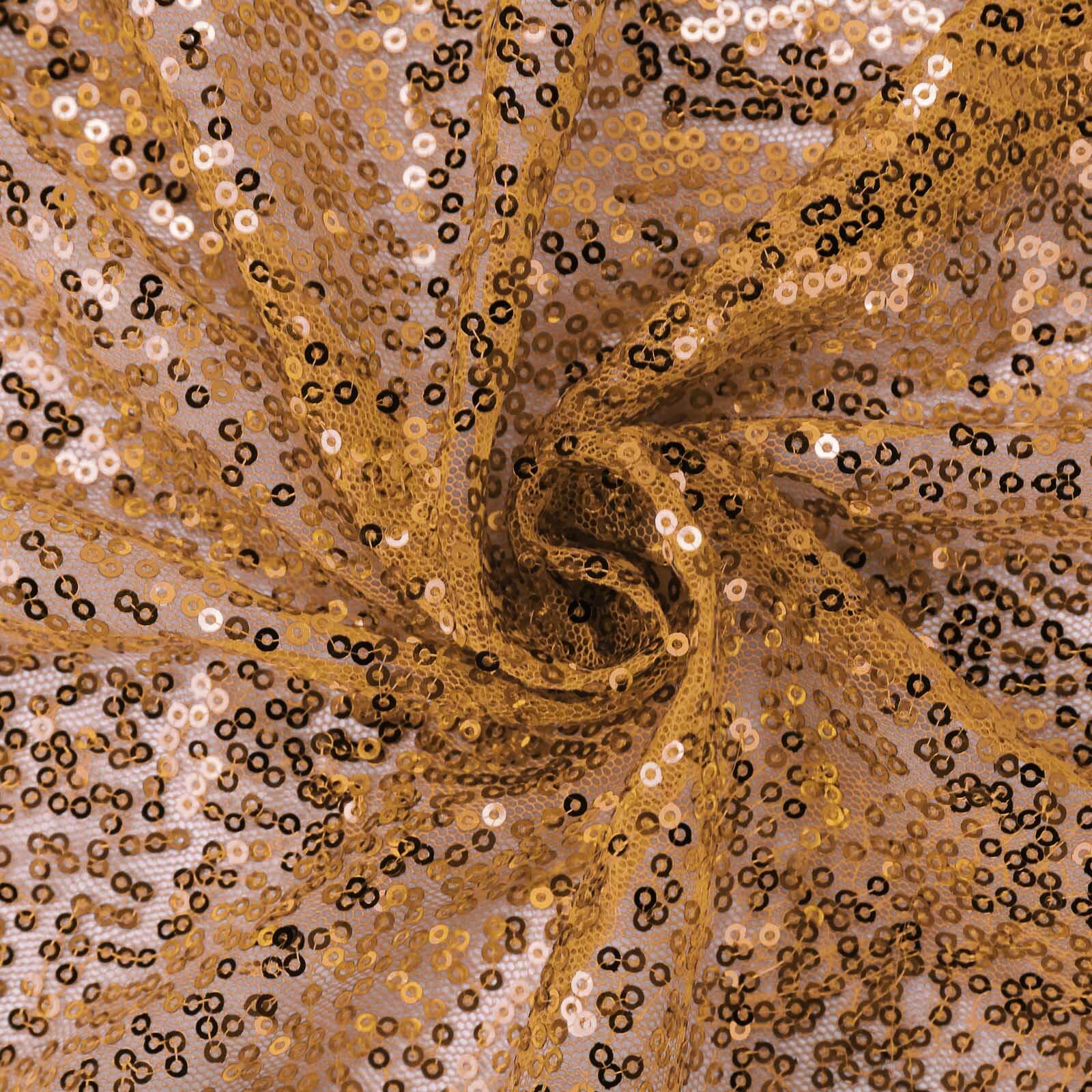 Sequin Rectangle Tablecloth 90"x156" Gold with Seamless Shimmering Finish - Refined Decor for Weddings - Image 8