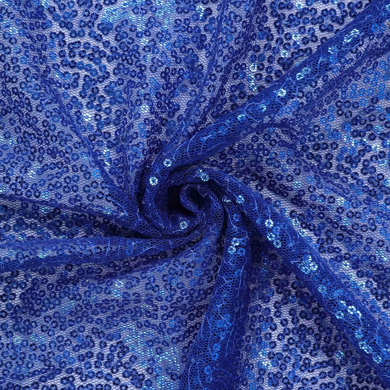 Sequin Rectangle Tablecloth 90"x156" Royal Blue - Seamless Shimmering Finish Table Cover - Image 8