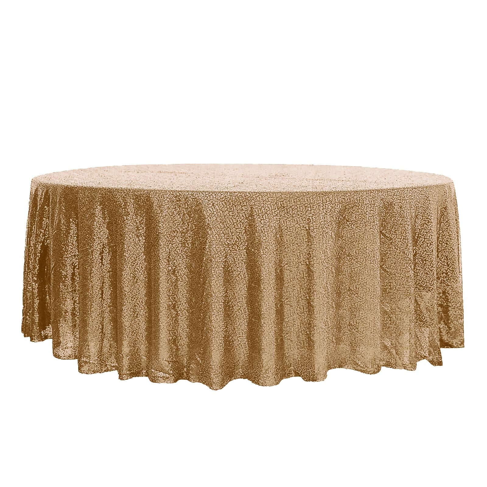 Sequin Round Tablecloth 108" Gold with Glittering Finish - Radiant Decor for Stylish Celebrations - Image 7