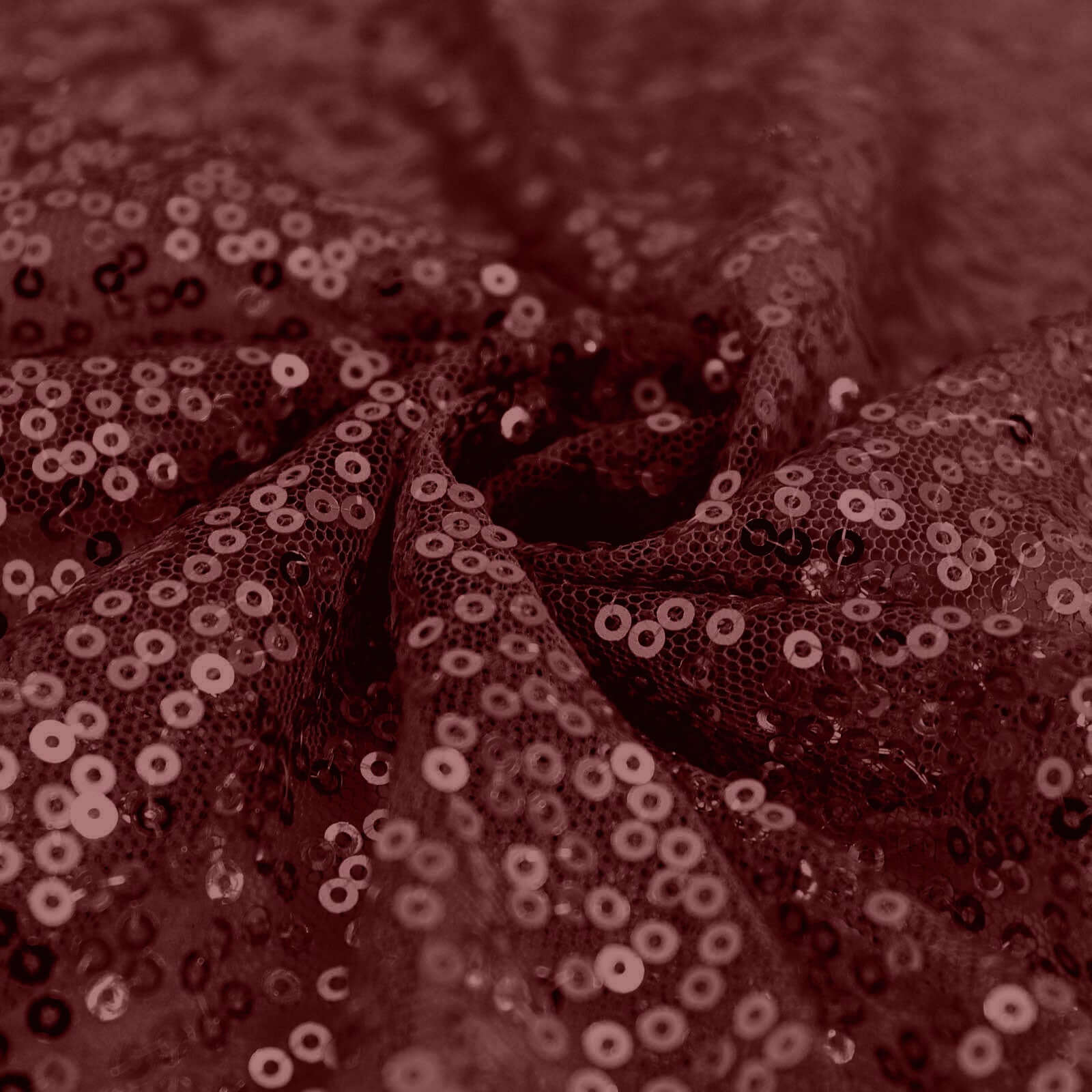 Sequin Round Tablecloth 120" Burgundy - Seamless Table Cover - Image 8