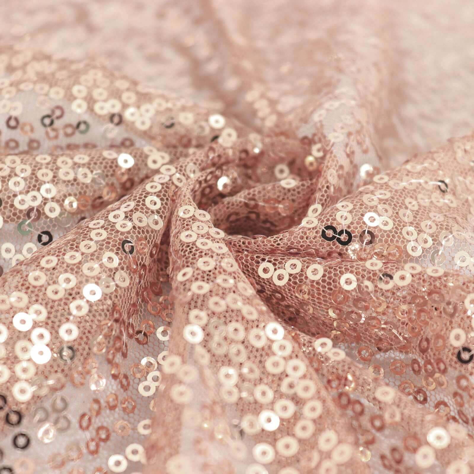 Sequin Round Tablecloth 120" Rose Gold - Seamless Table Cover - Image 8