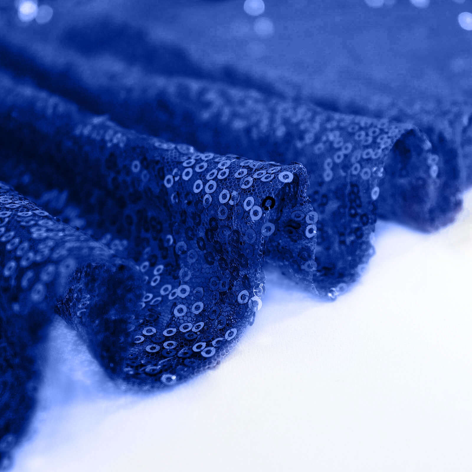 Sequin Round Tablecloth 120" Royal Blue - Seamless Table Cover - Image 7