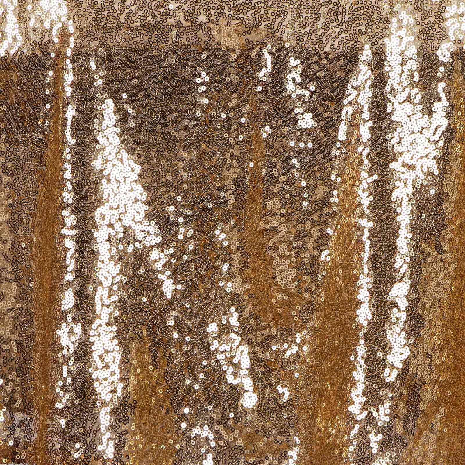 Sequin Round Tablecloth 90" Gold - Sparkly Finish Perfect for Glamorous Gatherings - Image 6