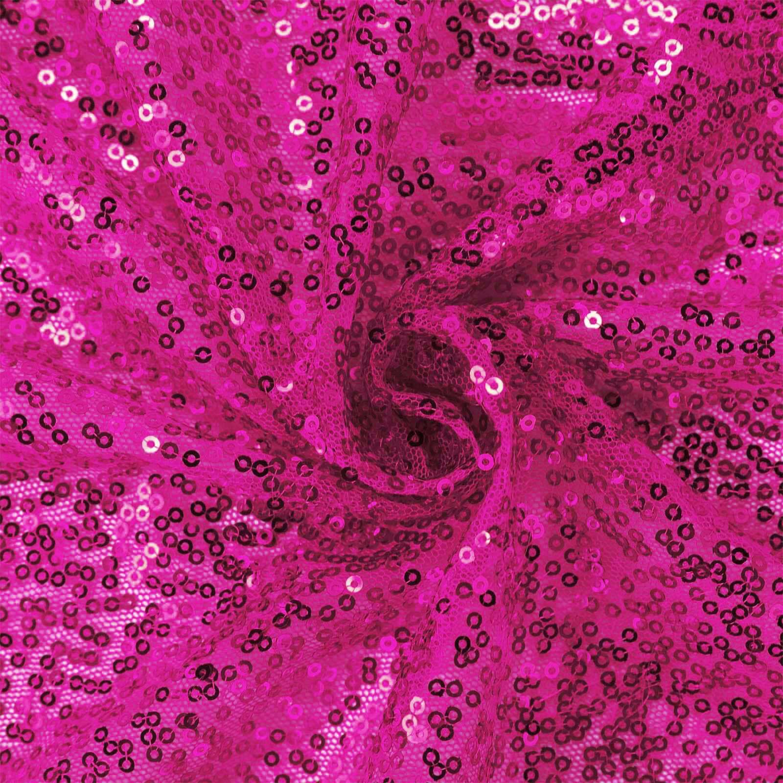 Sequin Table Runner 12"x108" Fuchsia - Glittering Finish Table Decor - Image 6