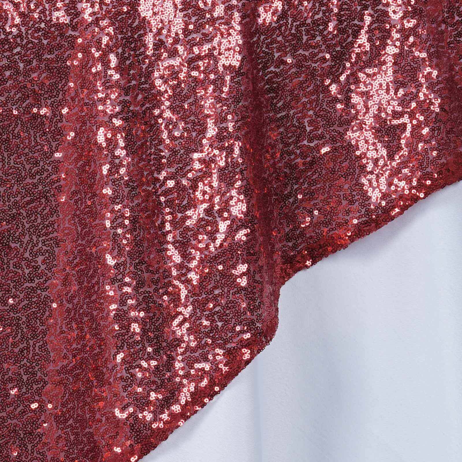 Sequin Square Table Overlay 72"x72" Burgundy - Sparkly Table Topper - Image 5