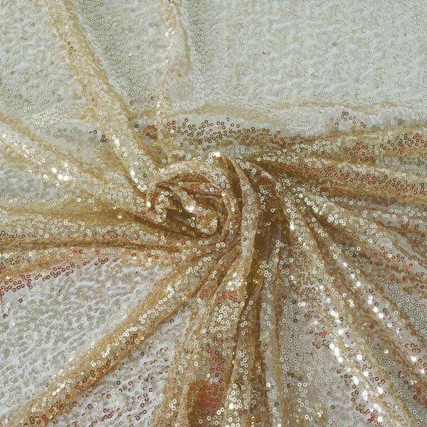 Sequin Square Table Overlay 72"x72" Champagne - Sparkly Table Topper - Image 5