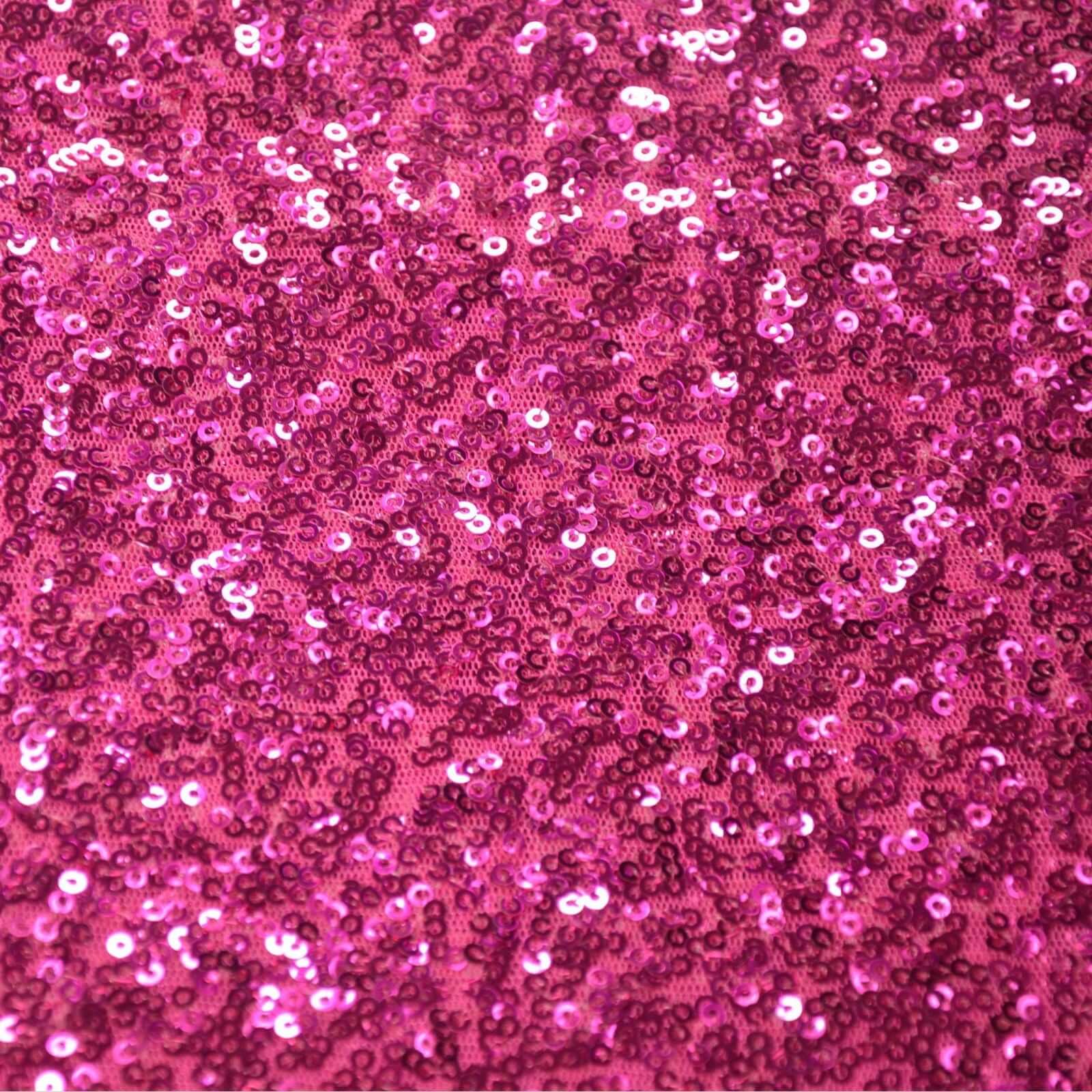 Sequin Square Table Overlay 72"x72" Fuchsia - Sparkly Table Topper - Image 2