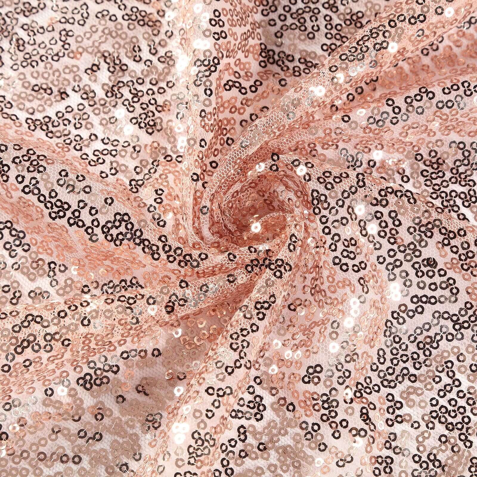 Sequin Square Table Overlay 72"x72" Rose Gold - Sparkly Table Topper - Image 5