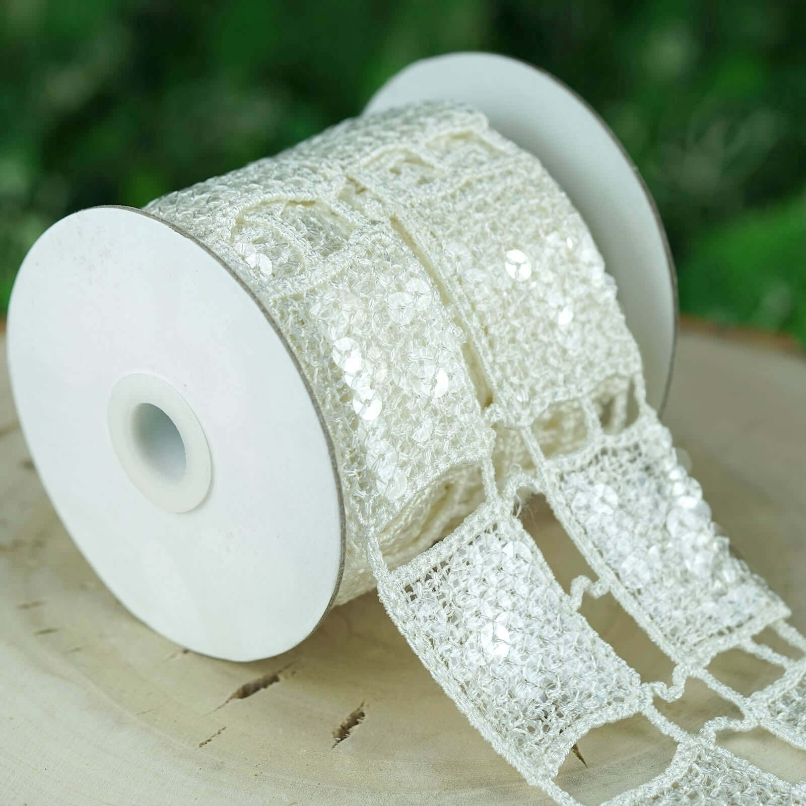 Sequin Stitch Crochet 1 Bolt White Rectangle Granny Square Afghan Pattern 4" x 5 Yards