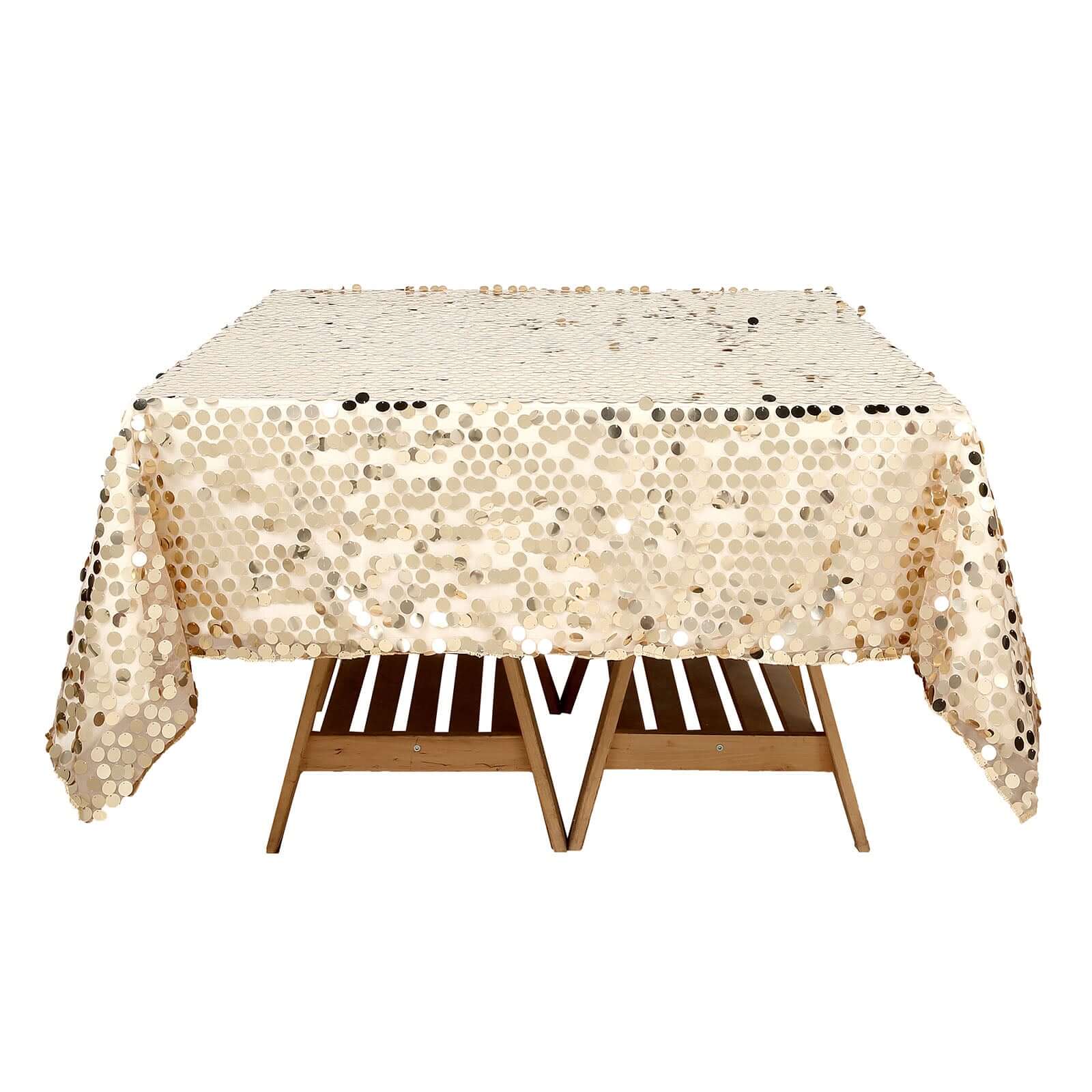 Sequin Table Overlay 72"x72" Champagne - Big Payette Table Topper - Image 6