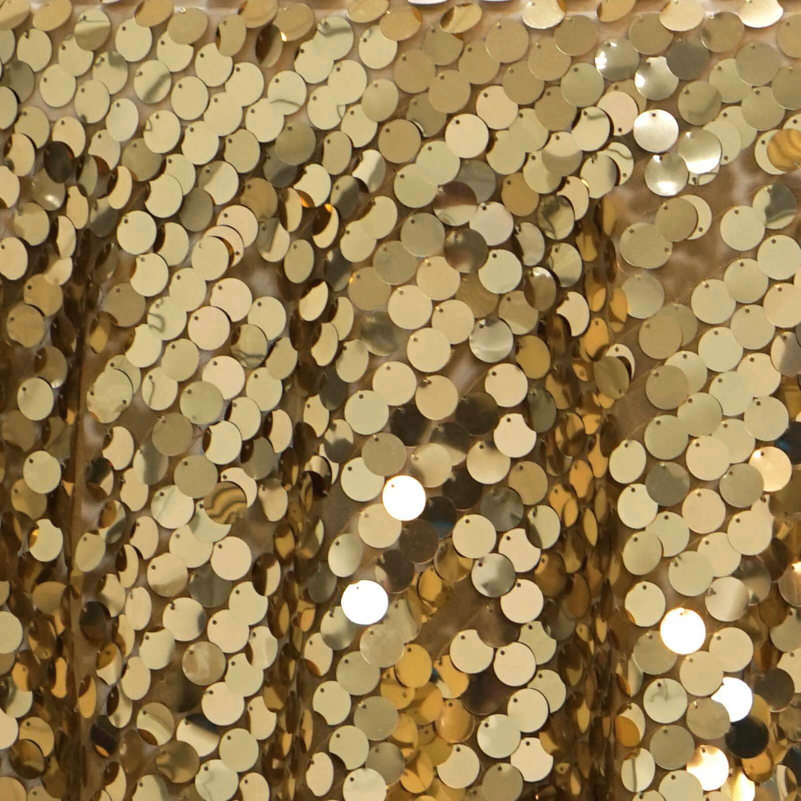 Sequin Table Overlay 72"x72" Gold - Big Payette Table Topper - Image 6