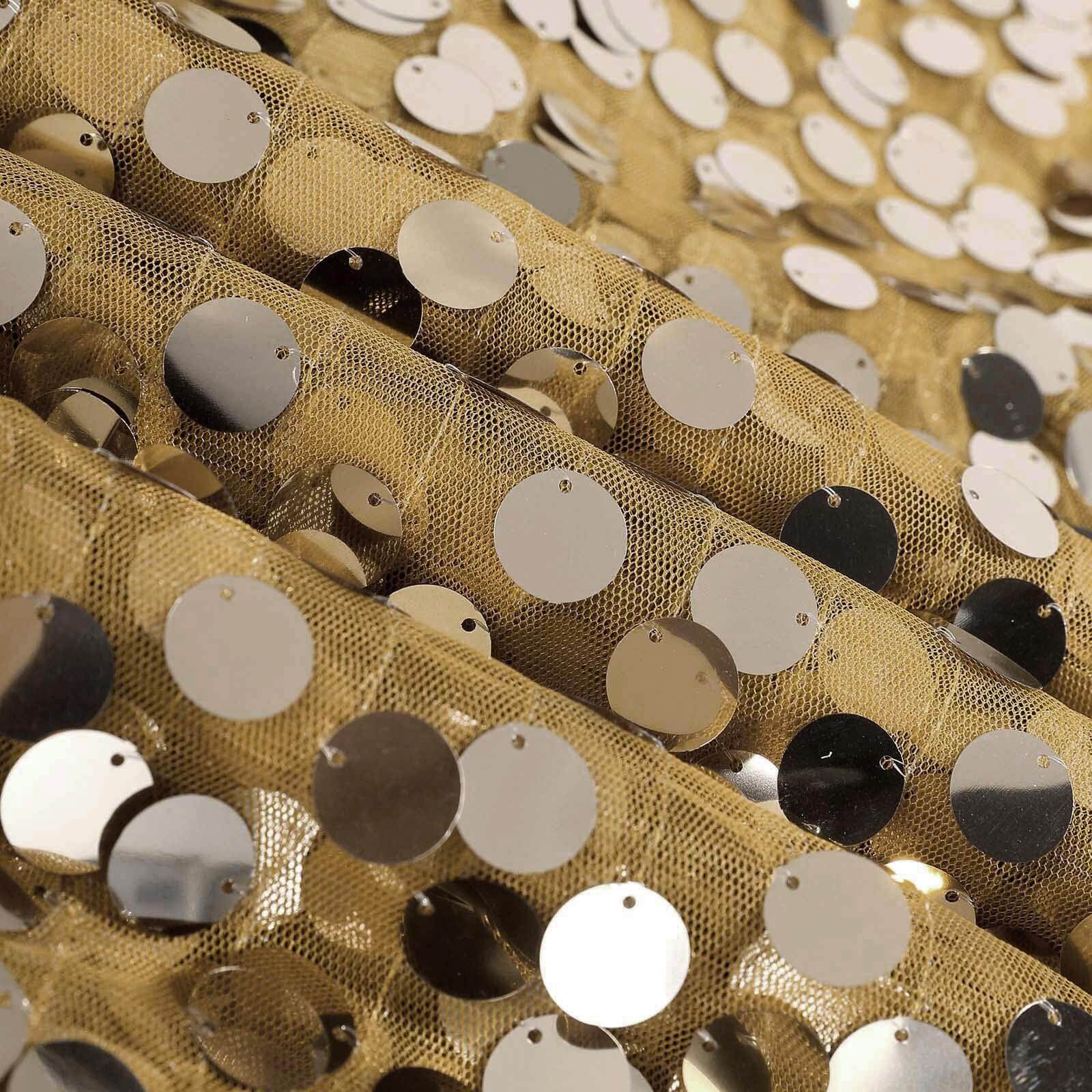 Sequin Table Overlay 72"x72" Gold - Big Payette Table Topper - Image 7