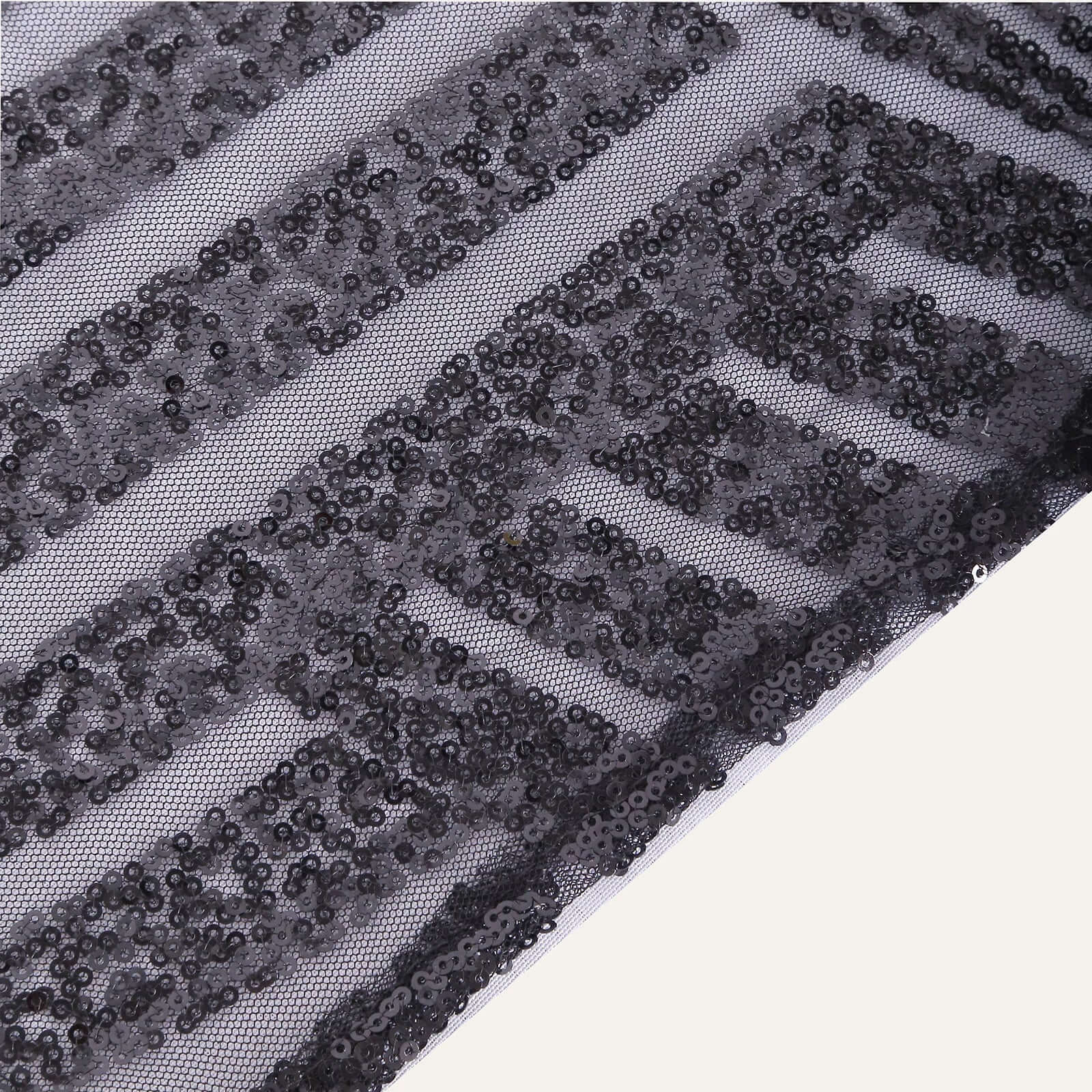 Sequin Table Runner 12"x108" Black - Diamond Glitz Table Decor - Image 3