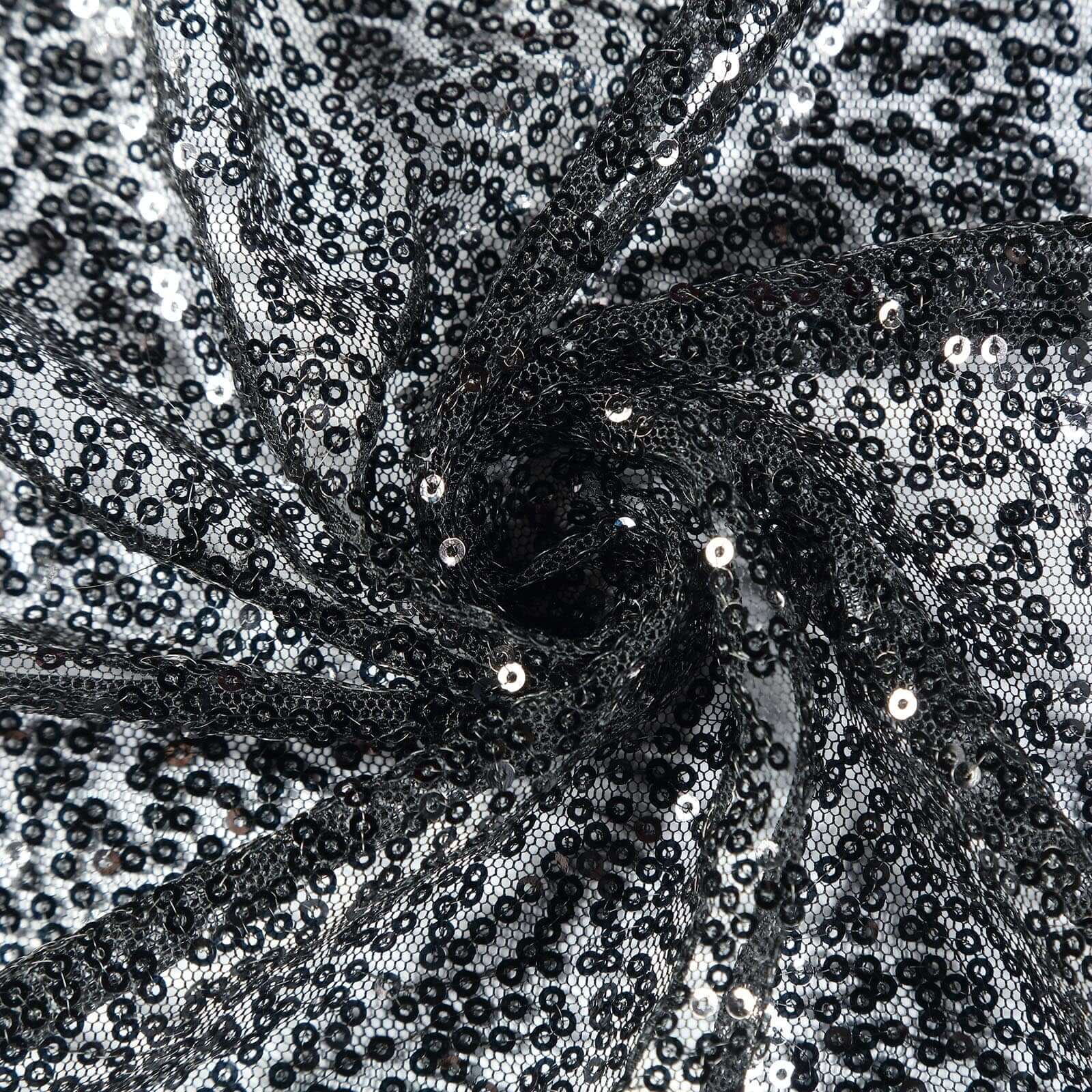 Sequin Table Runner 12"x108" Black - Glittering Finish Table Decor - Image 6