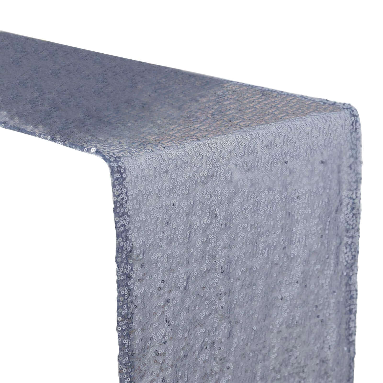 Sequin Table Runner 12"x108" Dusty Blue - Glittering Finish Table Decor - Image 7