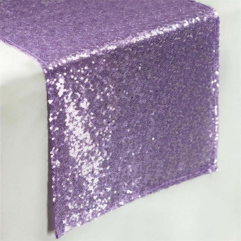 Sequin Table Runner 12"x108" Lavender - Glittering Finish Table Decor - Image 2