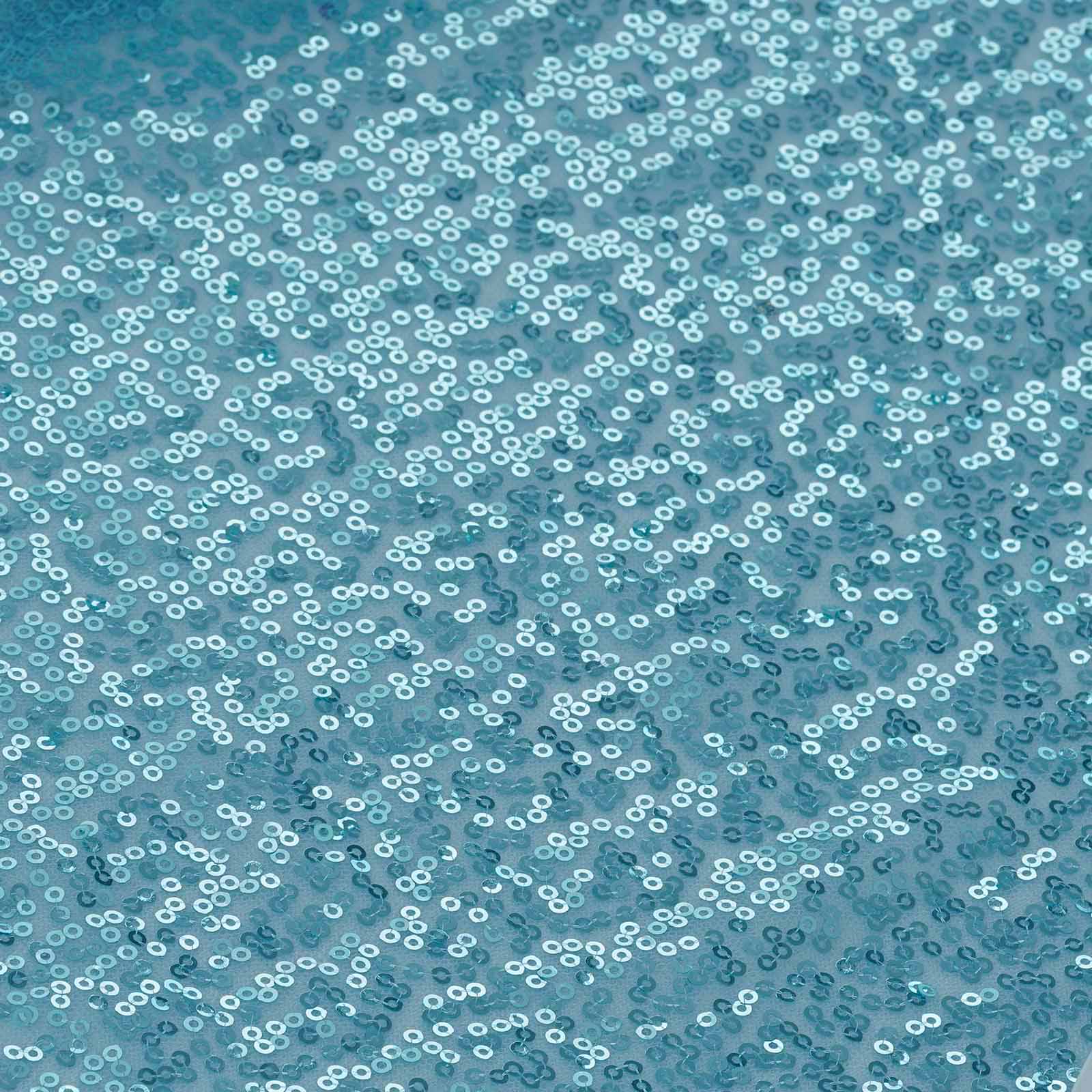 Sequin Table Runner 12"x108" Light Blue - Glittering Finish Table Decor - Image 3