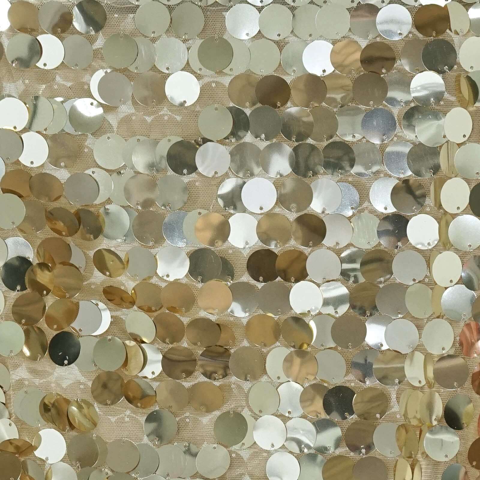 Sequin Table Runner 13"x108" Champagne - Big Payette Table Decor - Image 2