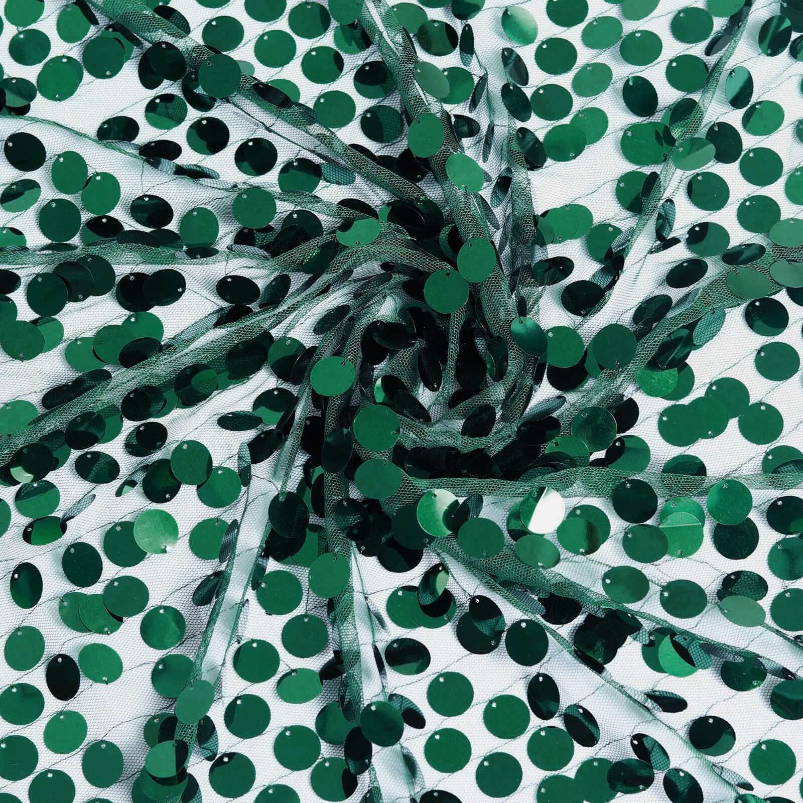 Sequin Table Runner 13"x108" Hunter Emerald Green - Big Payette Table Decor - Image 11