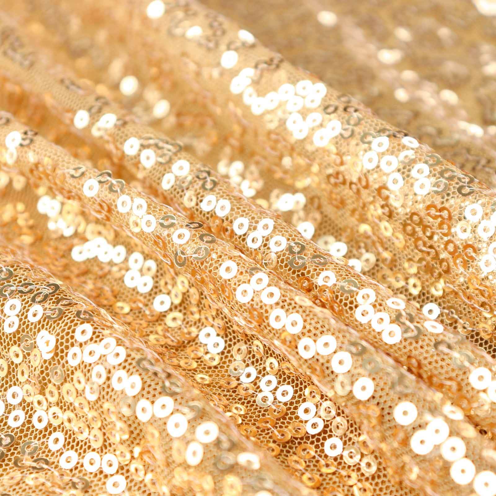 Sequin Table Skirt 17ft Gold - Pleated Satin With Top Velcro Strip Sparkly Table Decor - Image 8