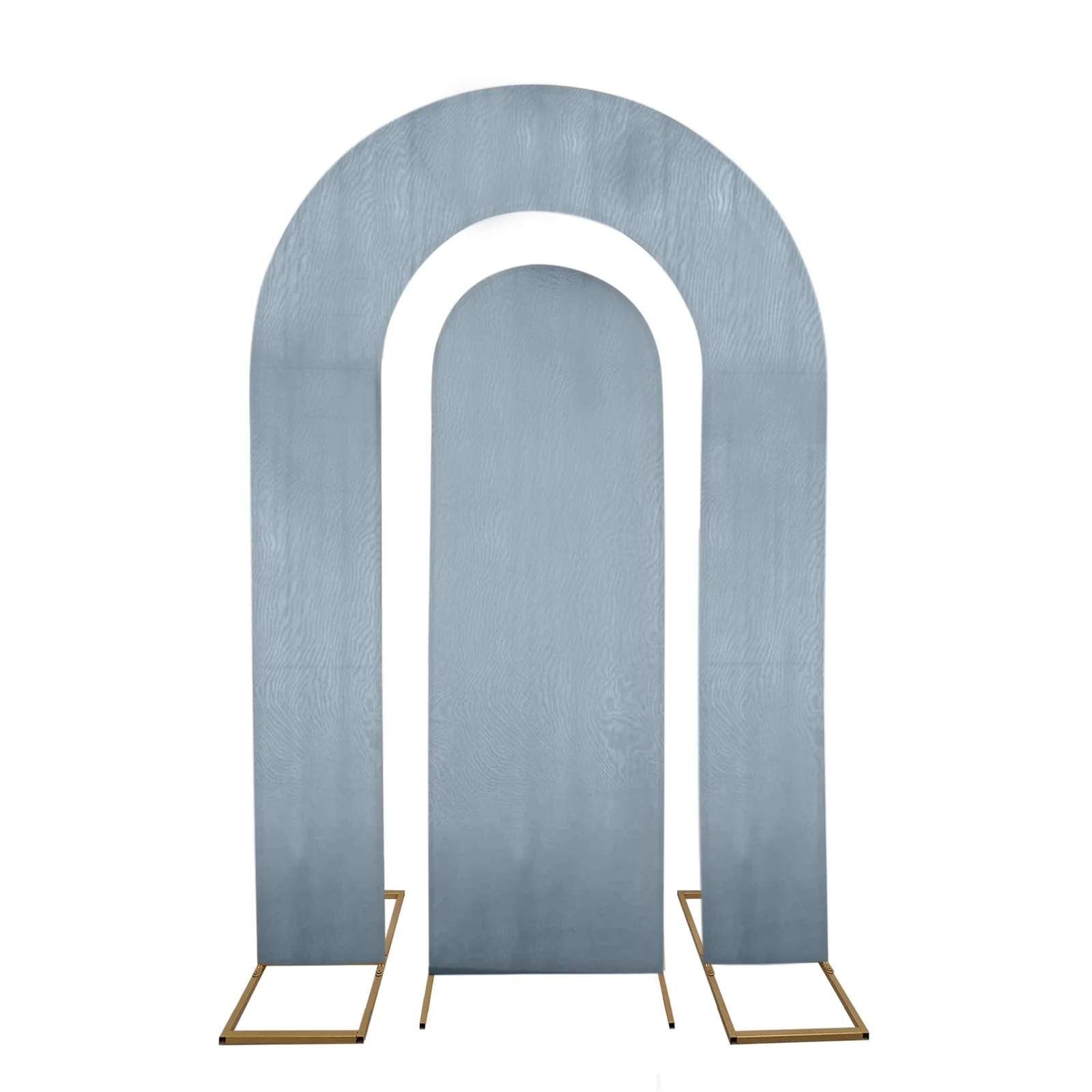 Set of 2 Dusty Blue Spandex Fitted Wedding Arch Covers for Round Top and Double Arch Chiara Backdrop Stands - 6ft,8ft - Image 6