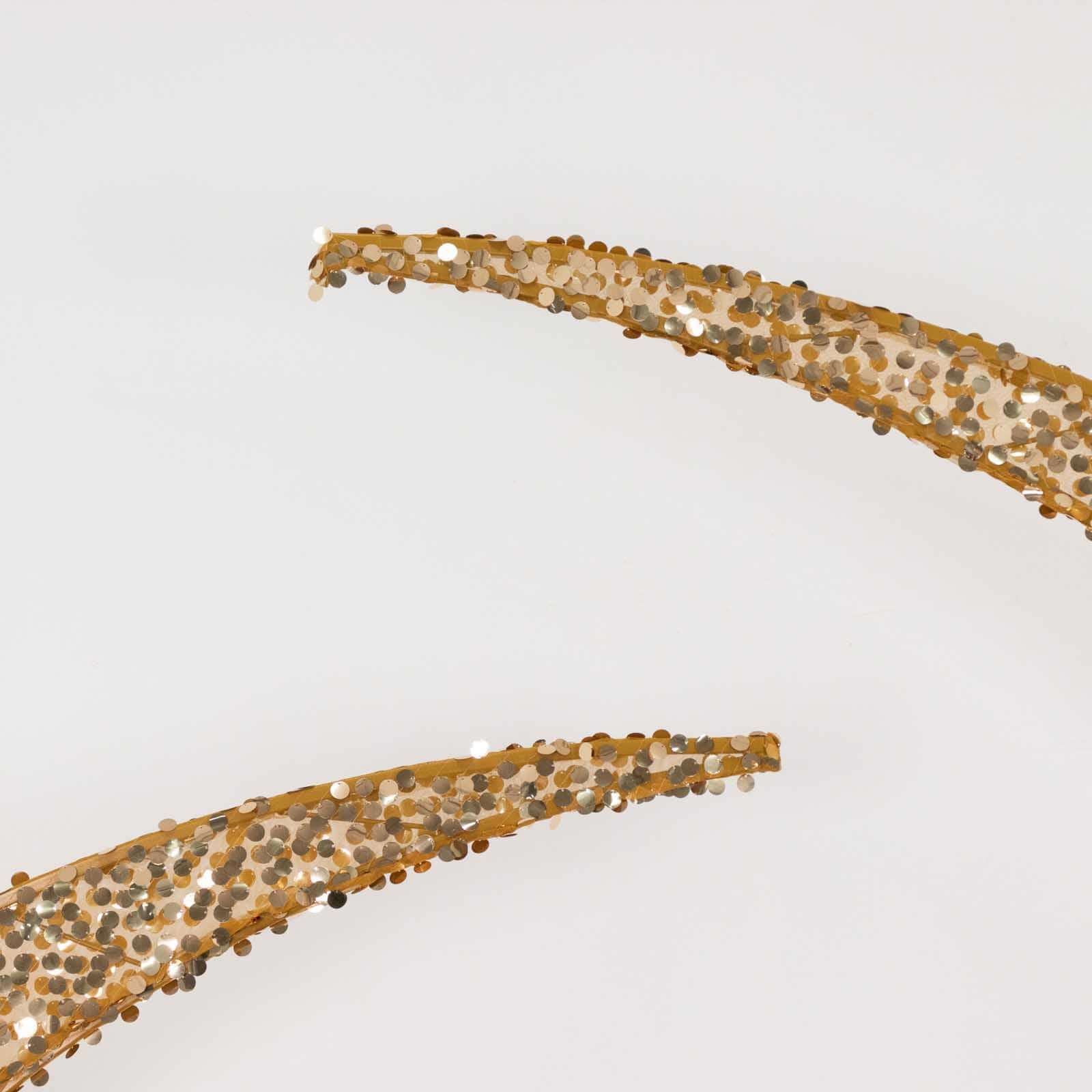 Set of 2 Gold Big Payette Sequin Wedding Arch Cover for Half Crescent Moon Backdrop Stand, Sparkly Double Sided - 6.5ft, 8ft - Image 6
