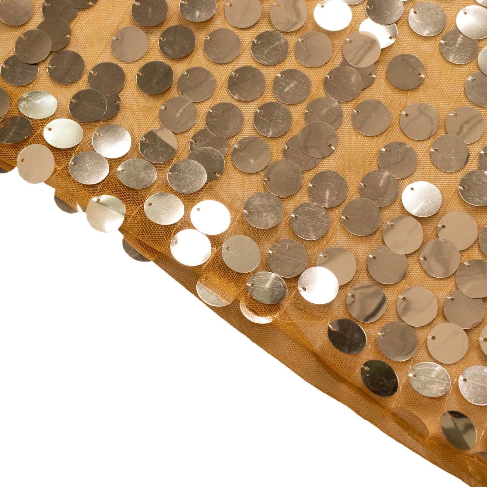Set of 2 Gold Big Sequin Wedding Arch Covers for Round Top and Double Arch Chiara Backdrop Stands - 6ft,8ft - Image 5