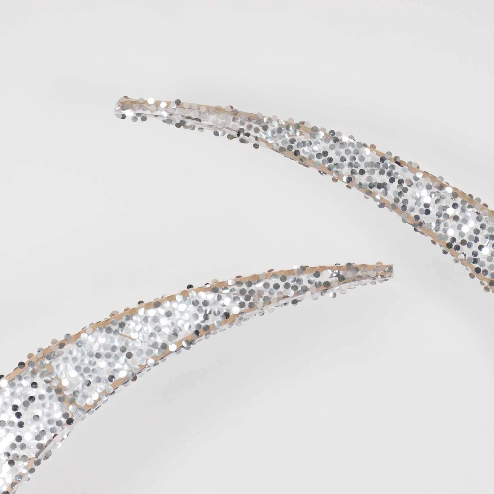 Set of 2 Silver Big Payette Sequin Wedding Arch Cover for Half Crescent Moon Backdrop Stand, Sparkly Double Sided - 6.5ft, 8ft - Image 6