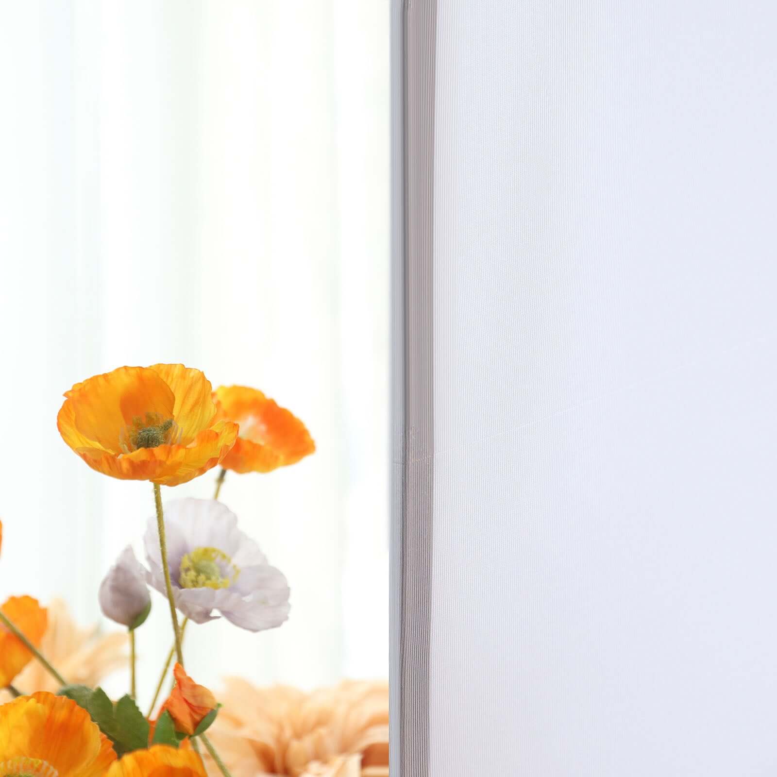 Set of 2 White Spandex Fitted Wedding Arch Covers for Round Top and Double Arch Chiara Backdrop Stands - 6ft,8ft - Image 2