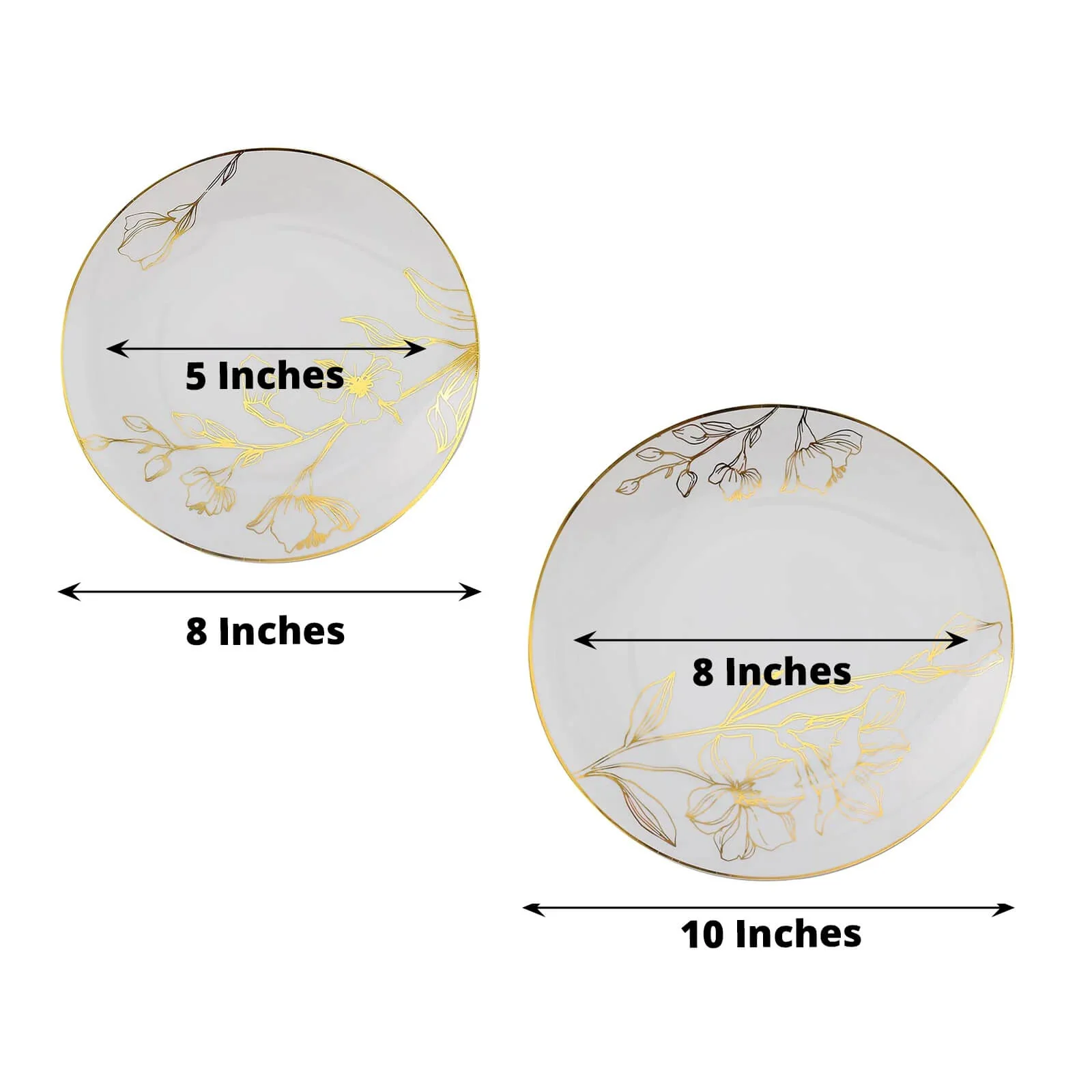 Set of 20 Plastic Round Dinner and Dessert Plates 8", 10" - Image 3