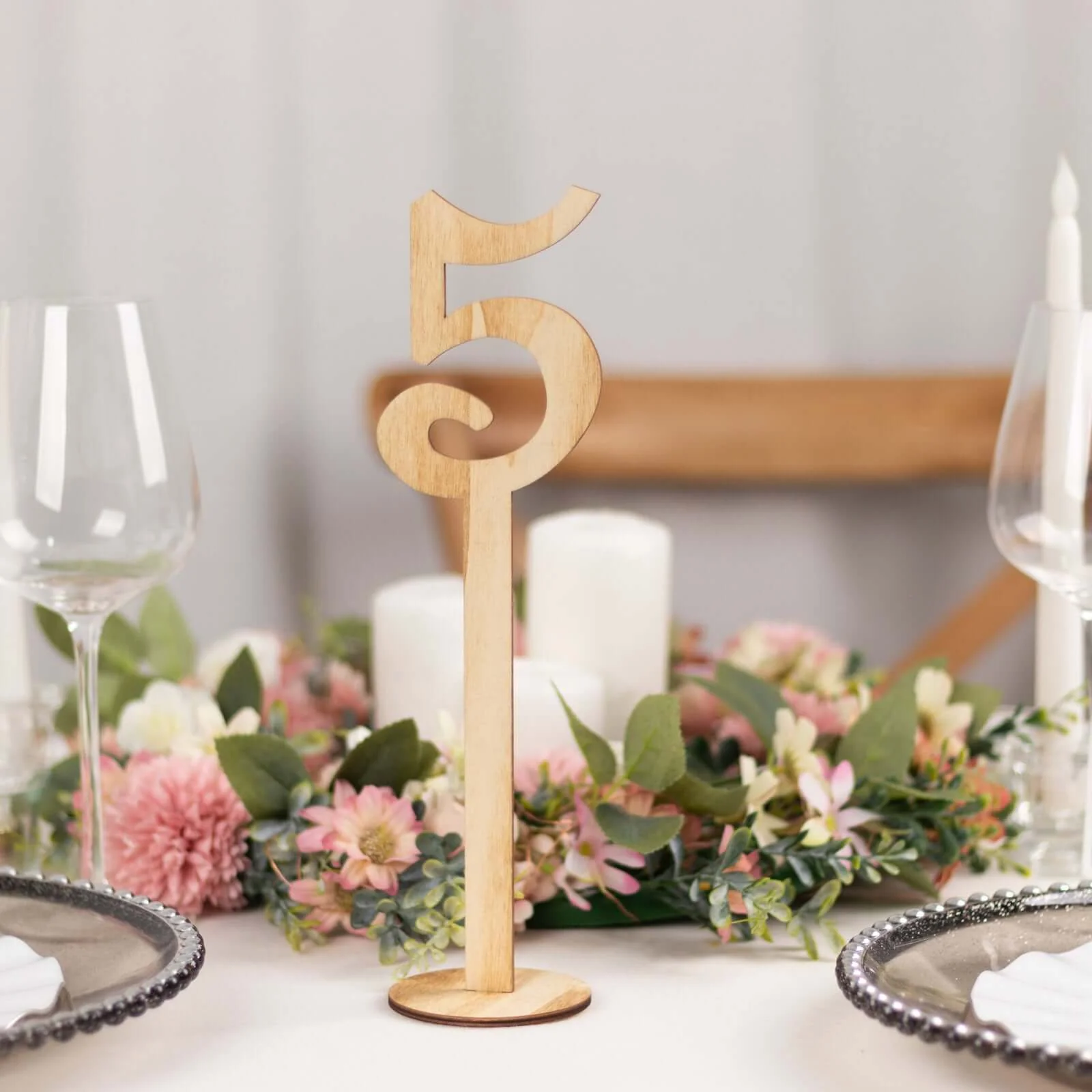 Set of 20 Wooden Wedding Table Numbers 1-20 Natural with Round Holder Base 11" Tall - Rustic Signs for Event Decor - Image 10