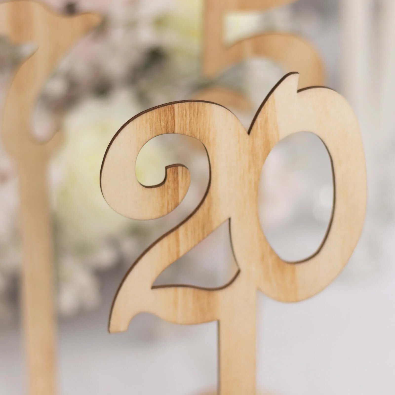 Set of 20 Wooden Wedding Table Numbers 1-20 Natural with Round Holder Base 11" Tall - Rustic Signs for Event Decor - Image 11