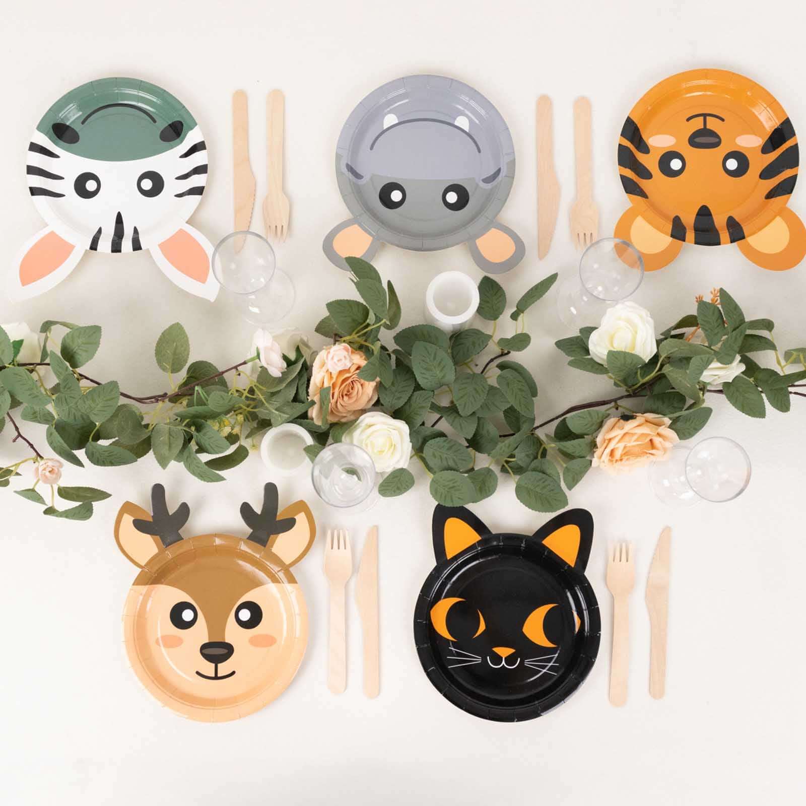 Set of 25 Paper Round Plates 7" Assorted Animal Print - 300GSM Disposable Appetizer Dessert Party Plates for Jungle Safari Themed Events - Image 12