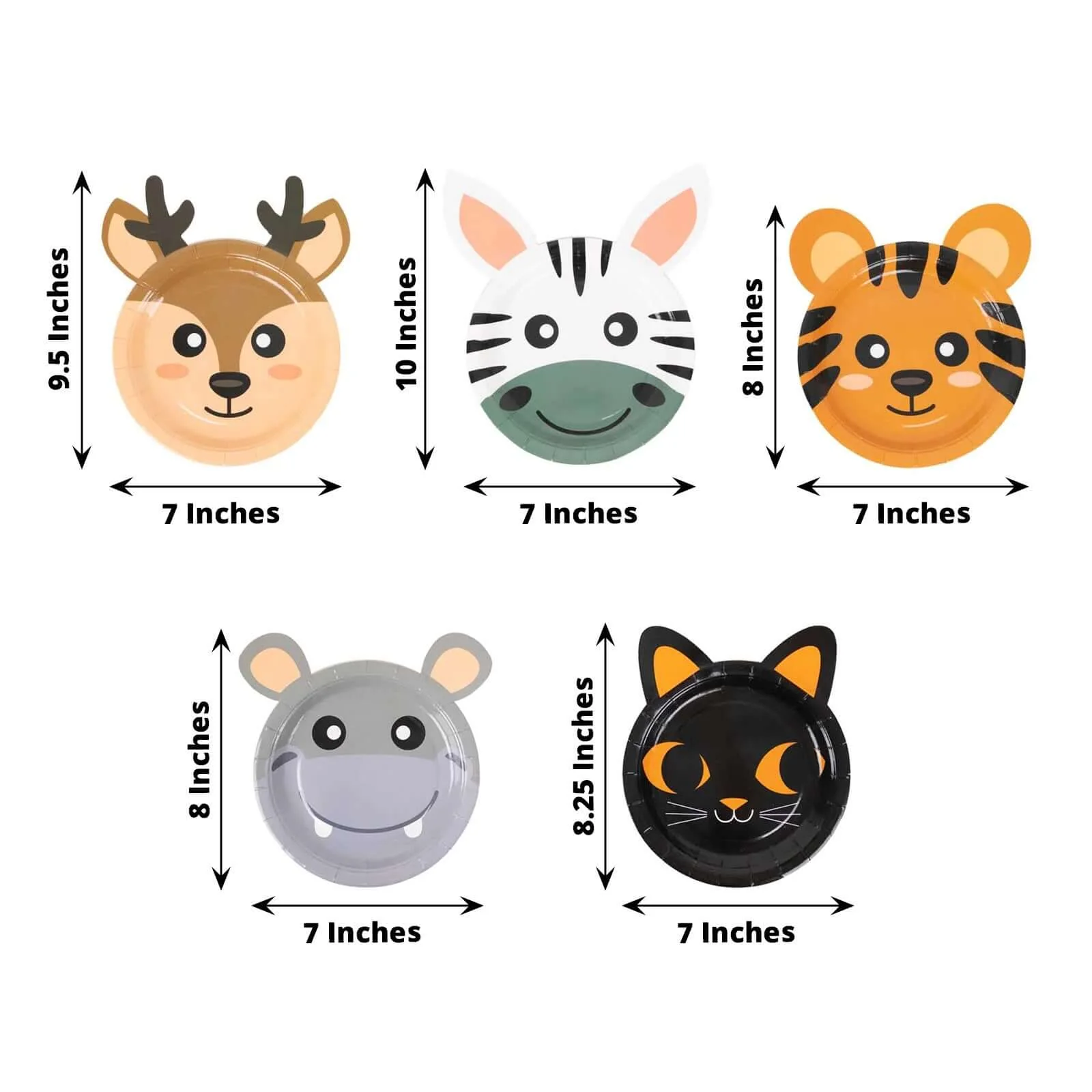 Set of 25 Paper Round Plates 7" Assorted Animal Print - 300GSM Disposable Appetizer Dessert Party Plates for Jungle Safari Themed Events - Image 3