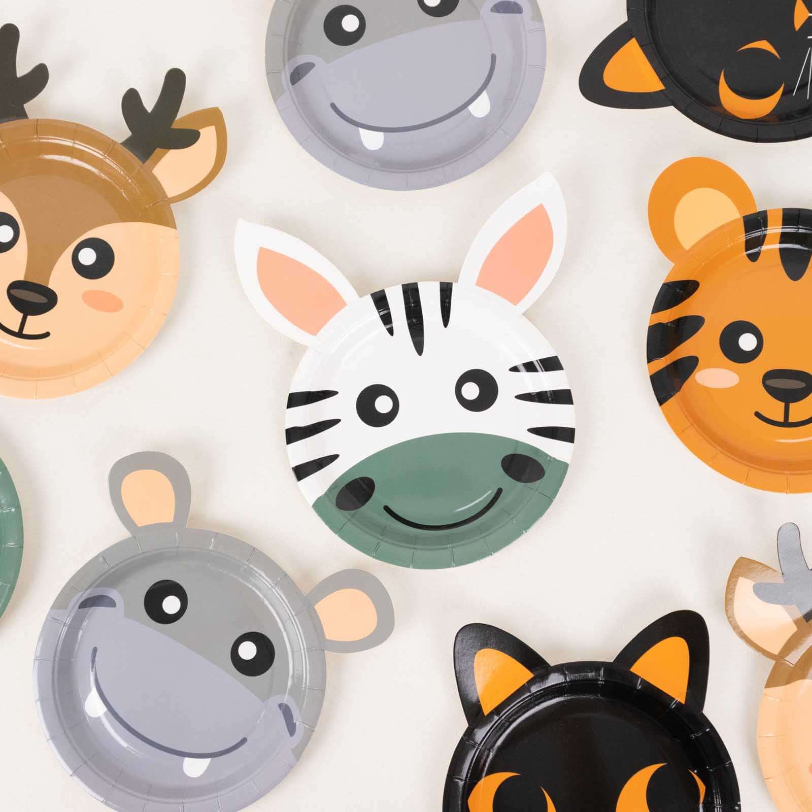 Set of 25 Paper Round Plates 7" Assorted Animal Print - 300GSM Disposable Appetizer Dessert Party Plates for Jungle Safari Themed Events - Image 4