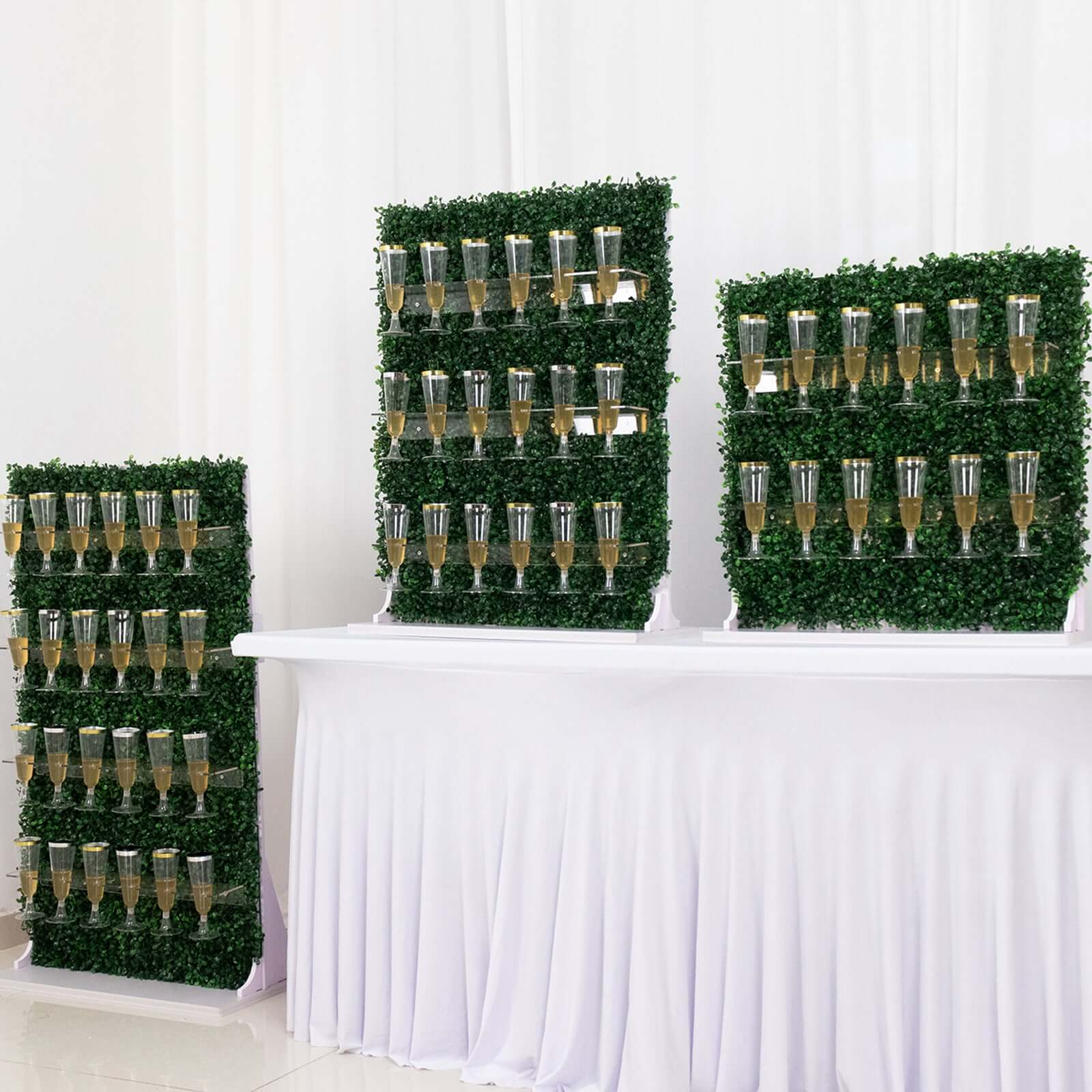 Set of 3 Champagne Wall Glass Holder 24", 33", 42" Green - Image 6