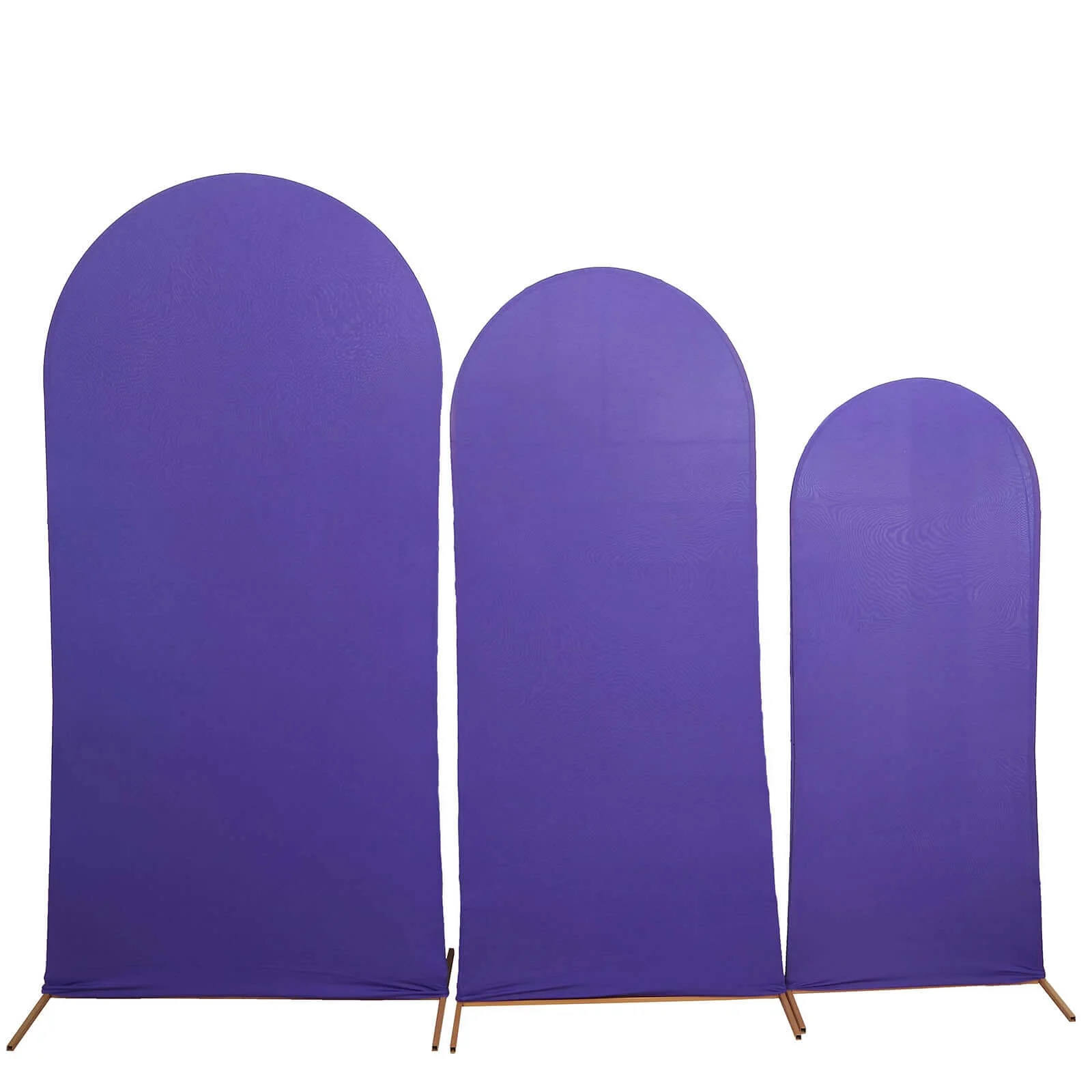Set of 3 Matte Purple Spandex Fitted Wedding Arch Covers For Round Top Chiara Backdrop Stands 5ft, 6ft, 7ft - Image 6
